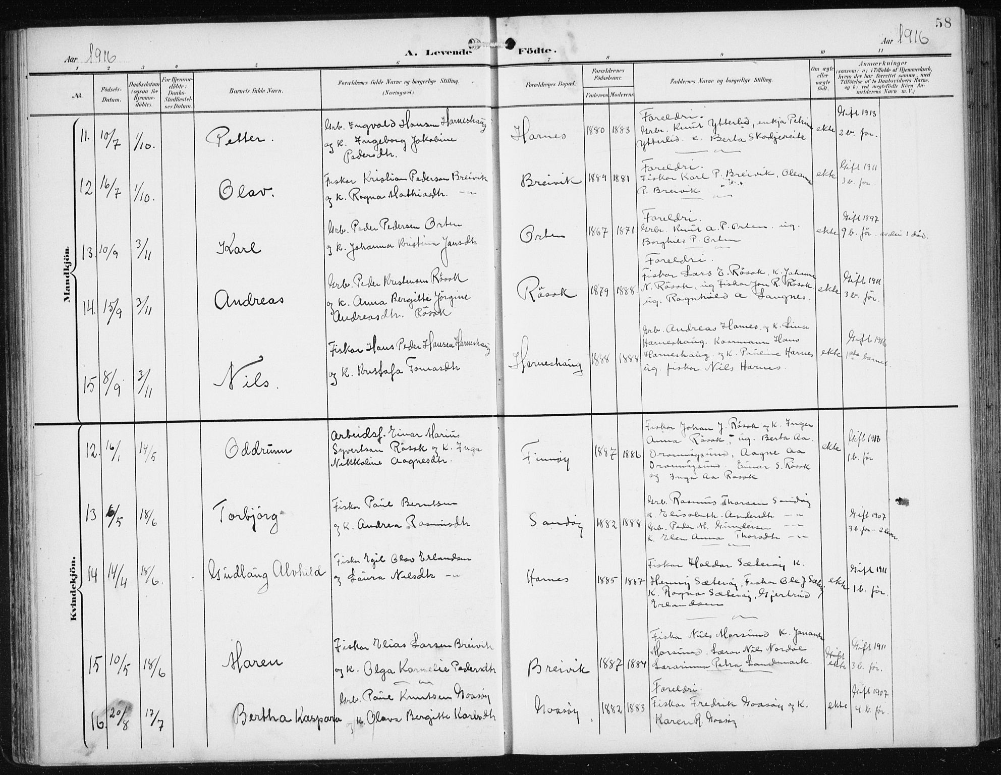 Ministerialprotokoller, klokkerbøker og fødselsregistre - Møre og Romsdal, AV/SAT-A-1454/561/L0733: Parish register (copy) no. 561C03, 1900-1940, p. 58