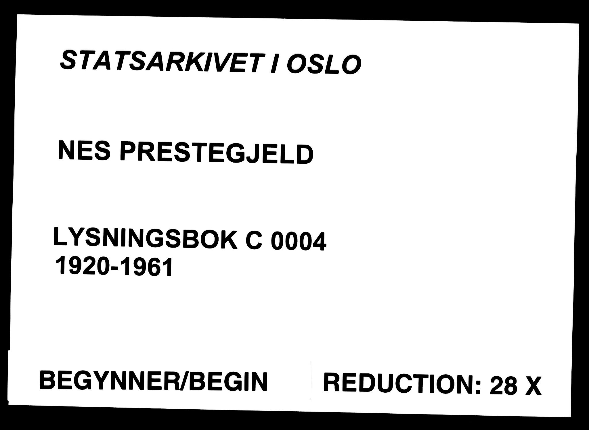 Nes prestekontor Kirkebøker, SAO/A-10410/H/L0004: Banns register no. 4, 1920-1961