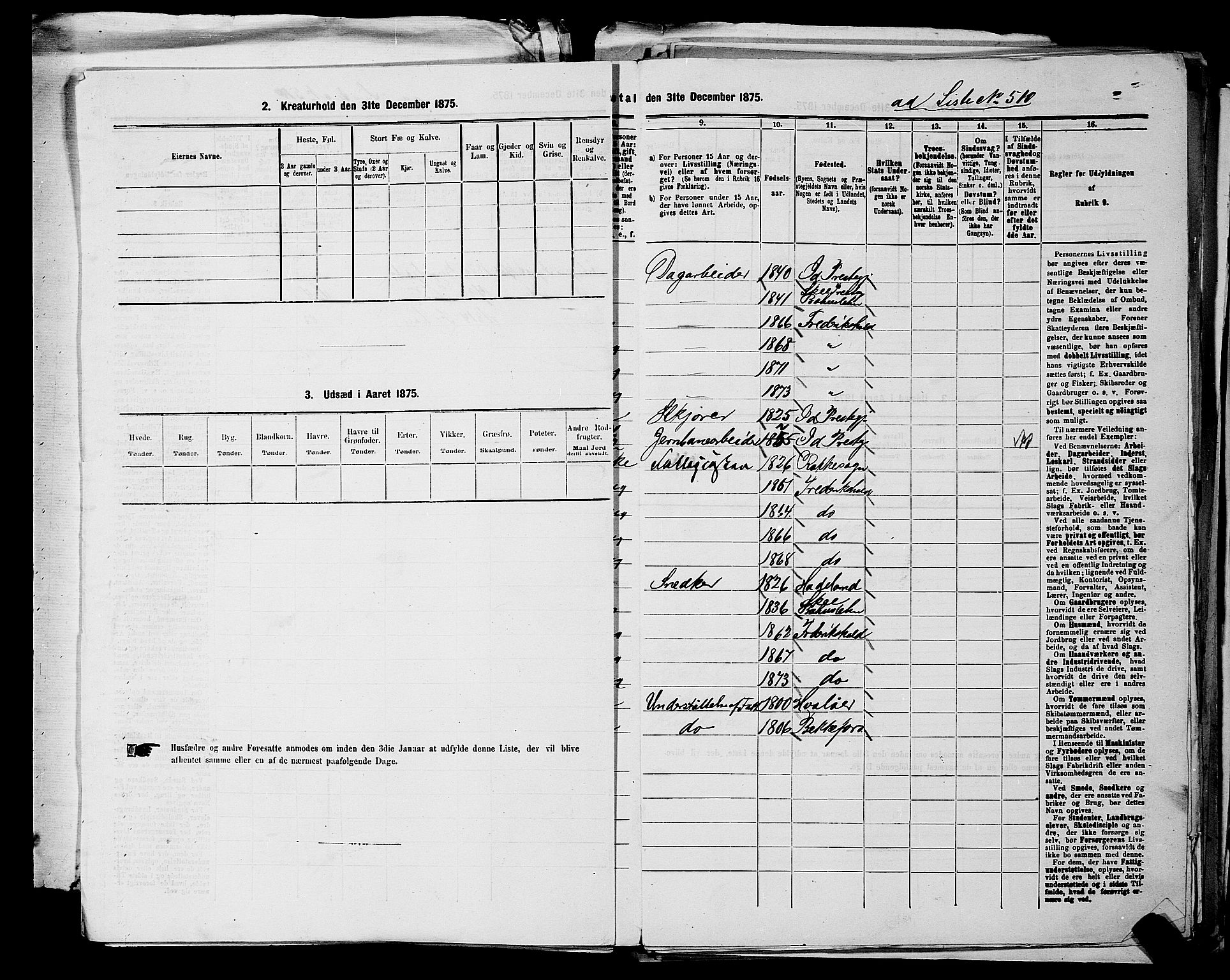 RA, 1875 census for 0101P Fredrikshald, 1875, p. 1135