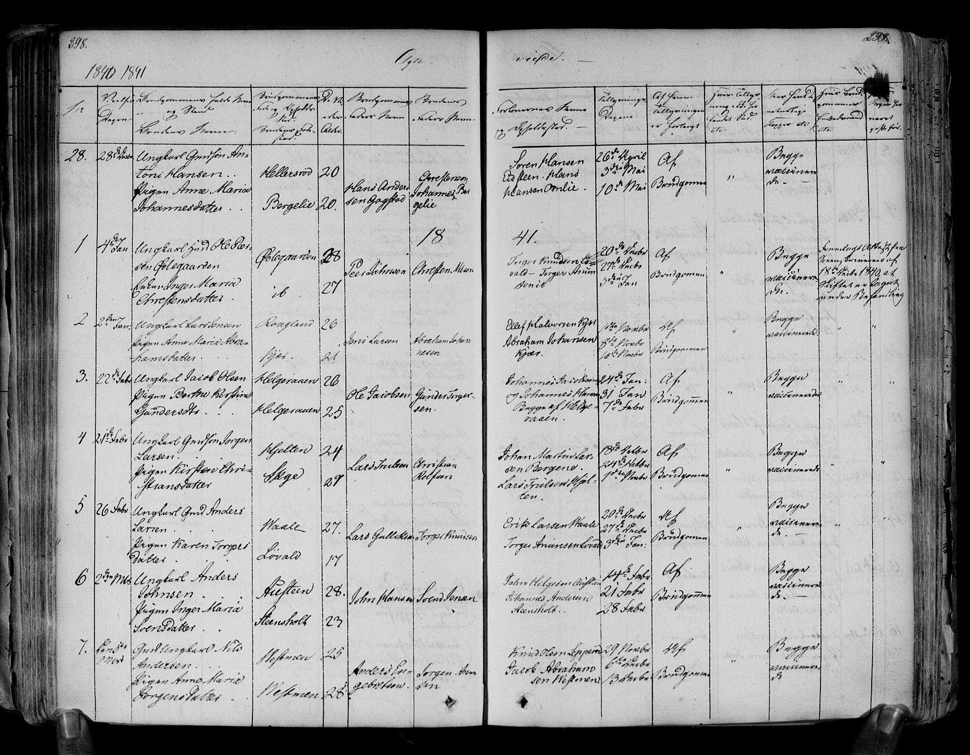 Brunlanes kirkebøker, AV/SAKO-A-342/F/Fa/L0003: Parish register (official) no. I 3, 1834-1845, p. 298-299