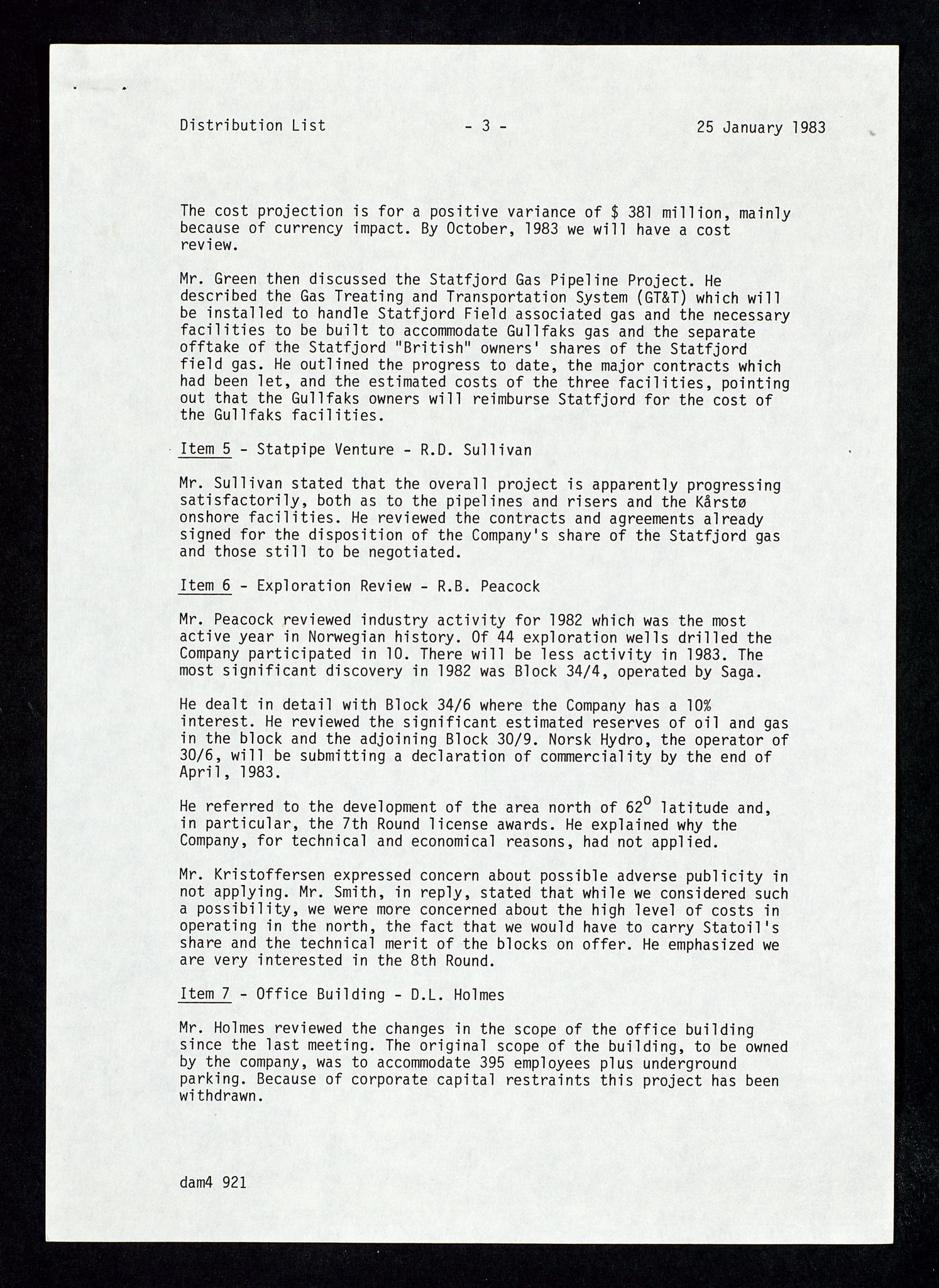 Pa 1578 - Mobil Exploration Norway Incorporated, AV/SAST-A-102024/4/D/Da/L0168: Sak og korrespondanse og styremøter, 1973-1986, p. 182