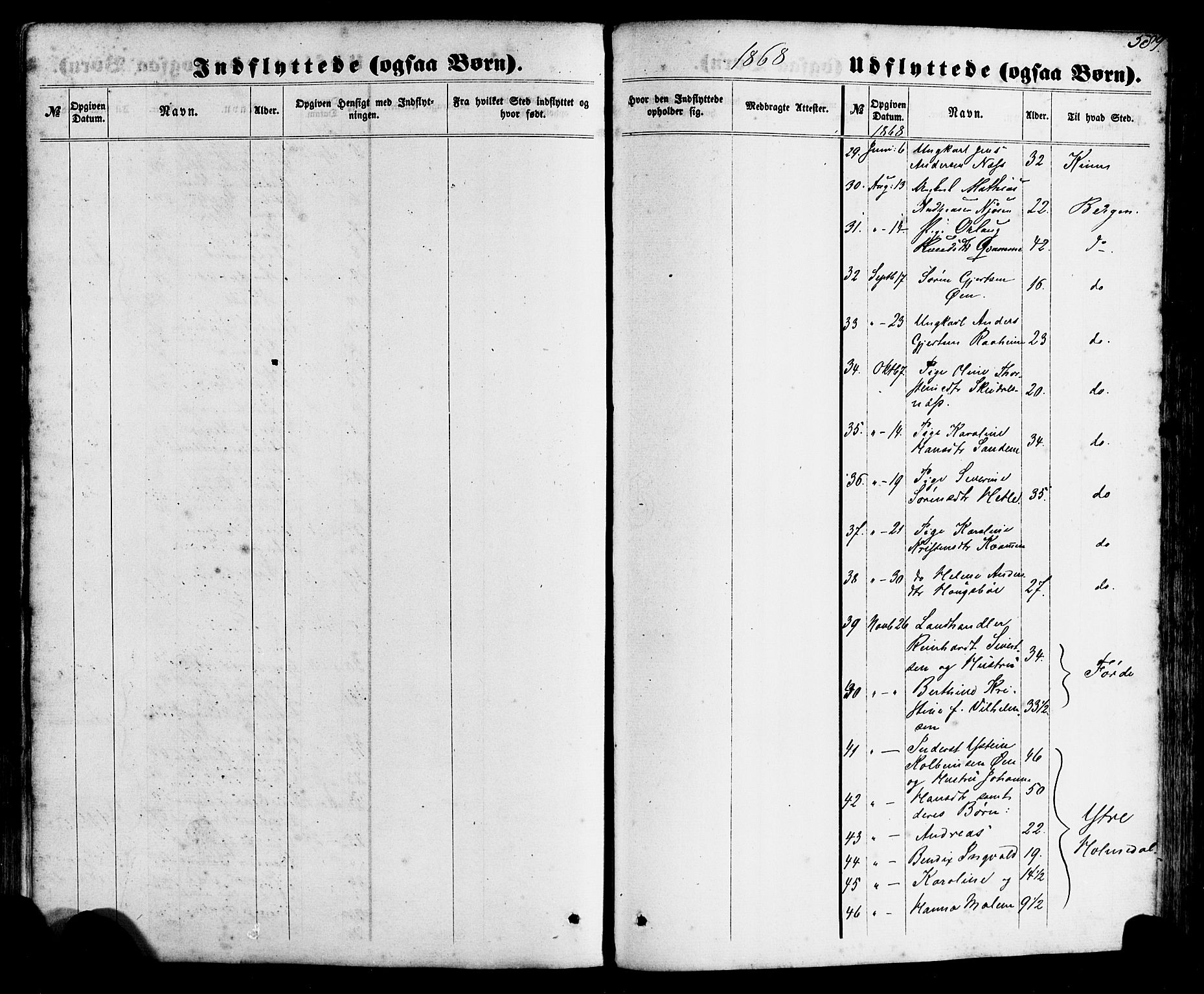 Gaular sokneprestembete, SAB/A-80001/H/Haa: Parish register (official) no. A 5, 1860-1881, p. 589