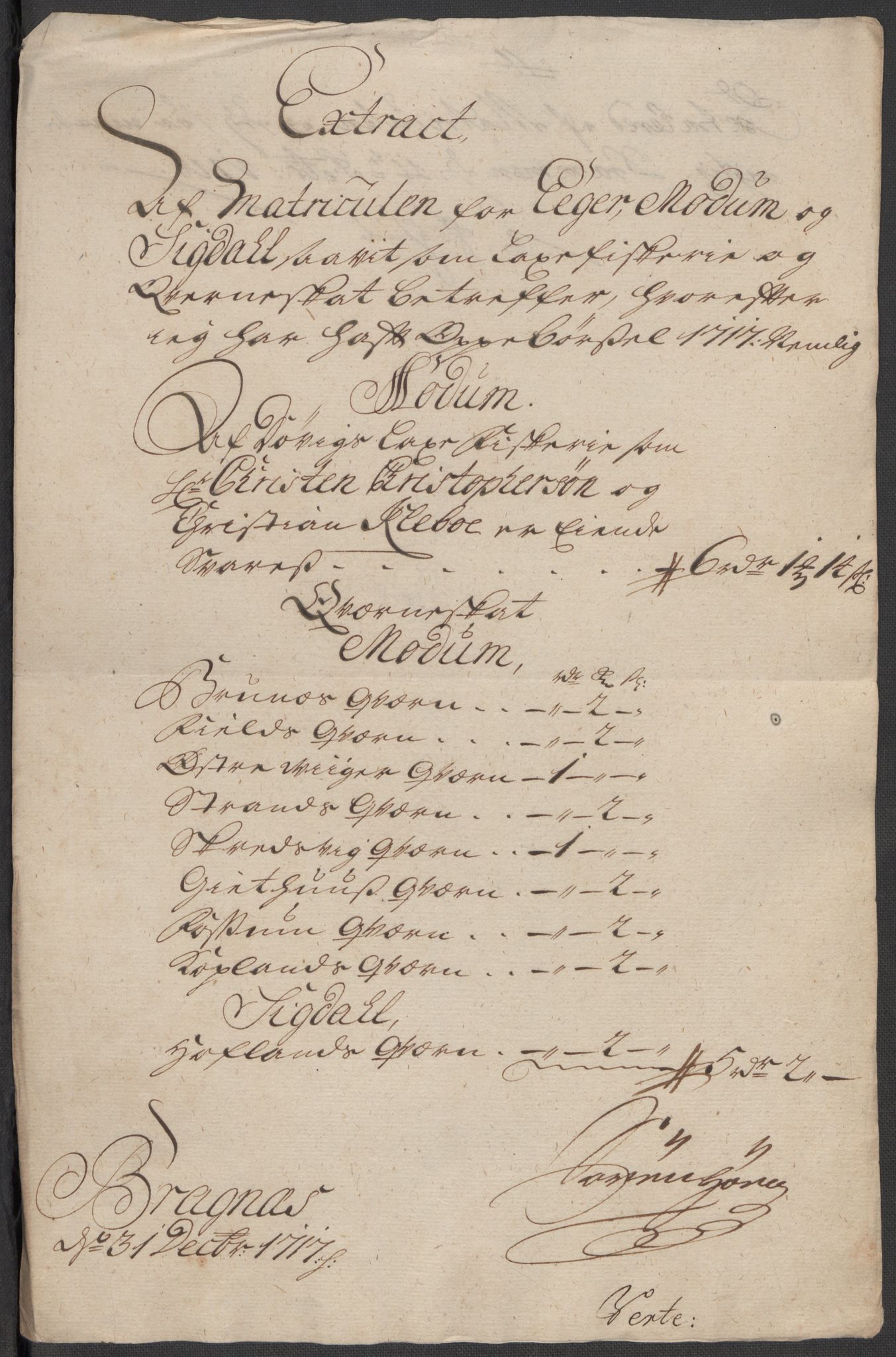 Rentekammeret inntil 1814, Reviderte regnskaper, Fogderegnskap, AV/RA-EA-4092/R31/L1711: Fogderegnskap Hurum, Røyken, Eiker, Lier og Buskerud, 1717, p. 186
