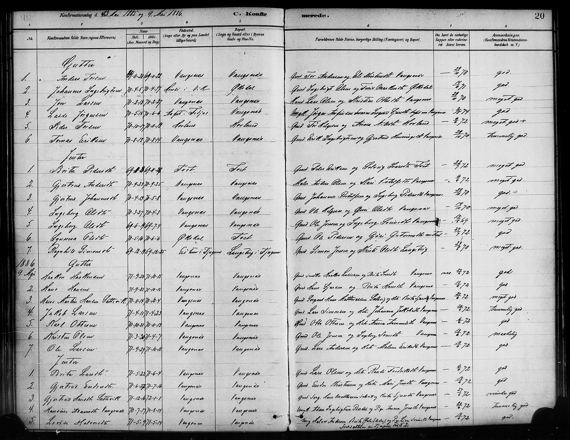 Balestrand sokneprestembete, AV/SAB-A-79601/H/Haa/Haaa/L0004: Parish register (official) no. A 4 / 3, 1879-1888, p. 20