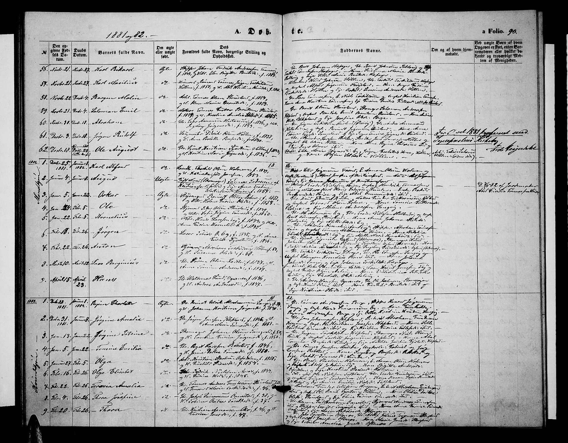 Søgne sokneprestkontor, SAK/1111-0037/F/Fb/Fbb/L0004: Parish register (copy) no. B 4, 1864-1883, p. 90