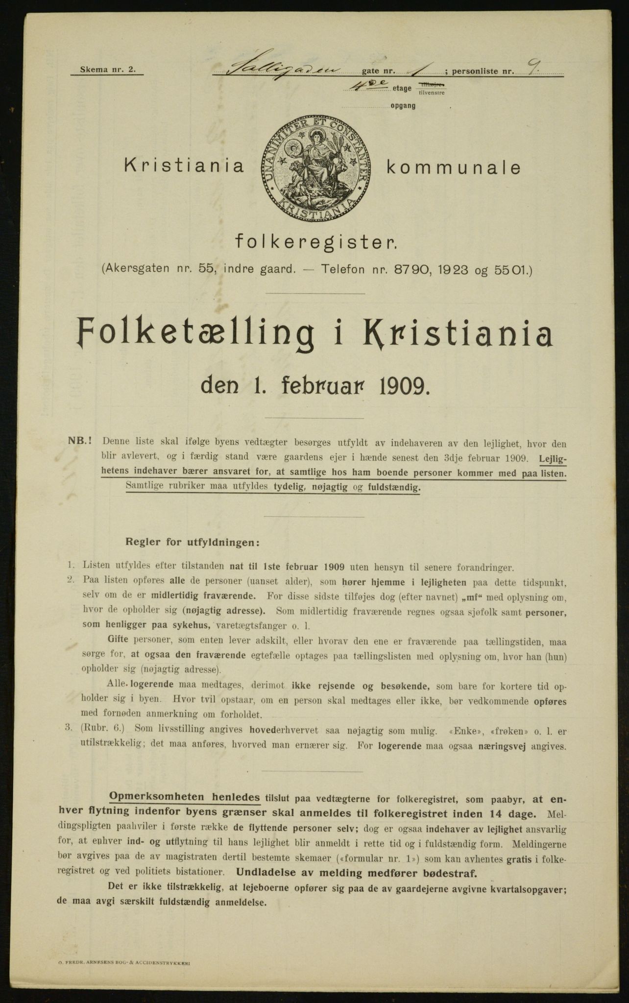 OBA, Municipal Census 1909 for Kristiania, 1909, p. 90358