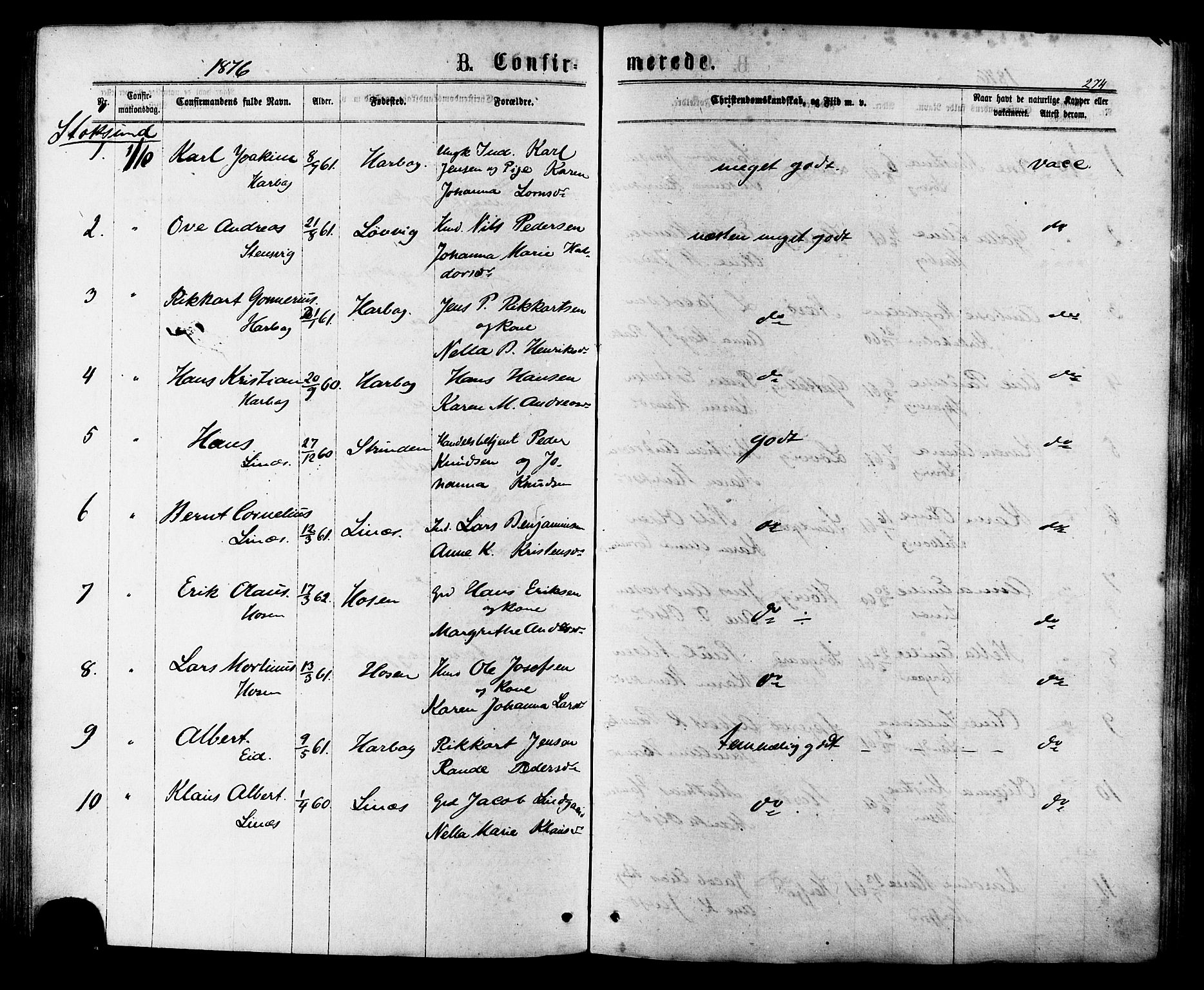 Ministerialprotokoller, klokkerbøker og fødselsregistre - Sør-Trøndelag, SAT/A-1456/657/L0706: Parish register (official) no. 657A07, 1867-1878, p. 274