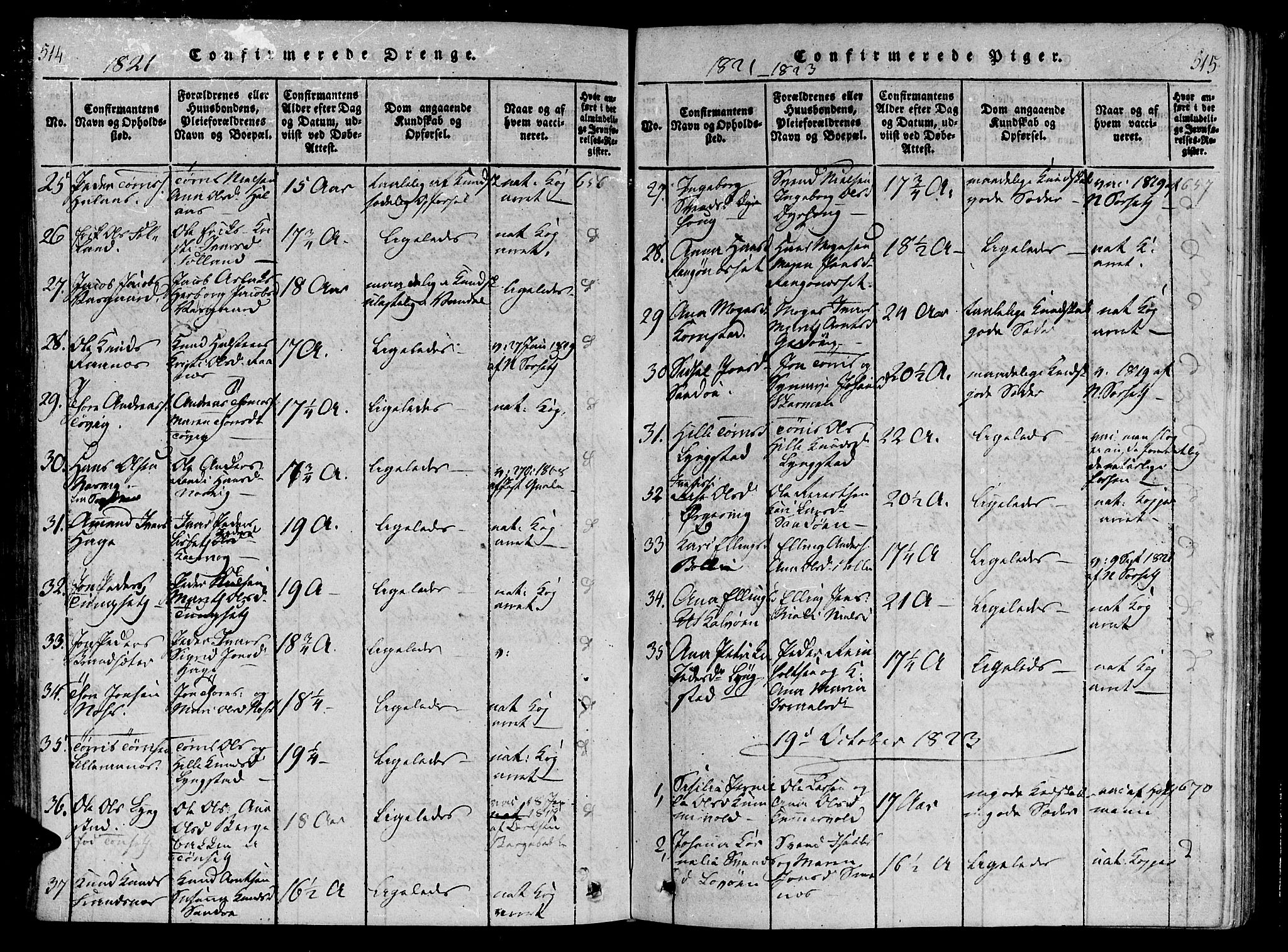 Ministerialprotokoller, klokkerbøker og fødselsregistre - Møre og Romsdal, AV/SAT-A-1454/568/L0800: Parish register (official) no. 568A09 /3, 1820-1830, p. 514-515