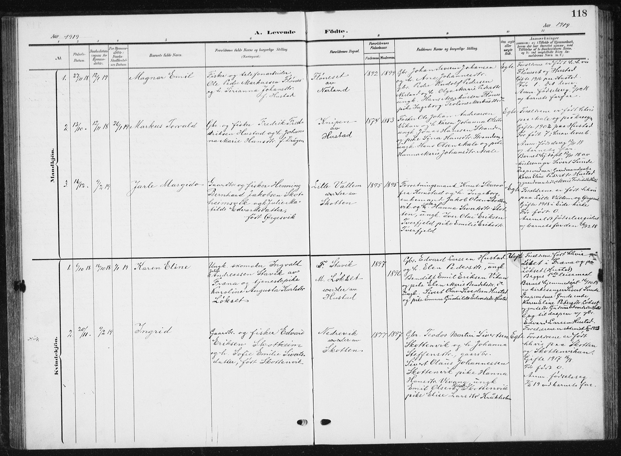 Ministerialprotokoller, klokkerbøker og fødselsregistre - Møre og Romsdal, AV/SAT-A-1454/567/L0784: Parish register (copy) no. 567C04, 1903-1938, p. 118