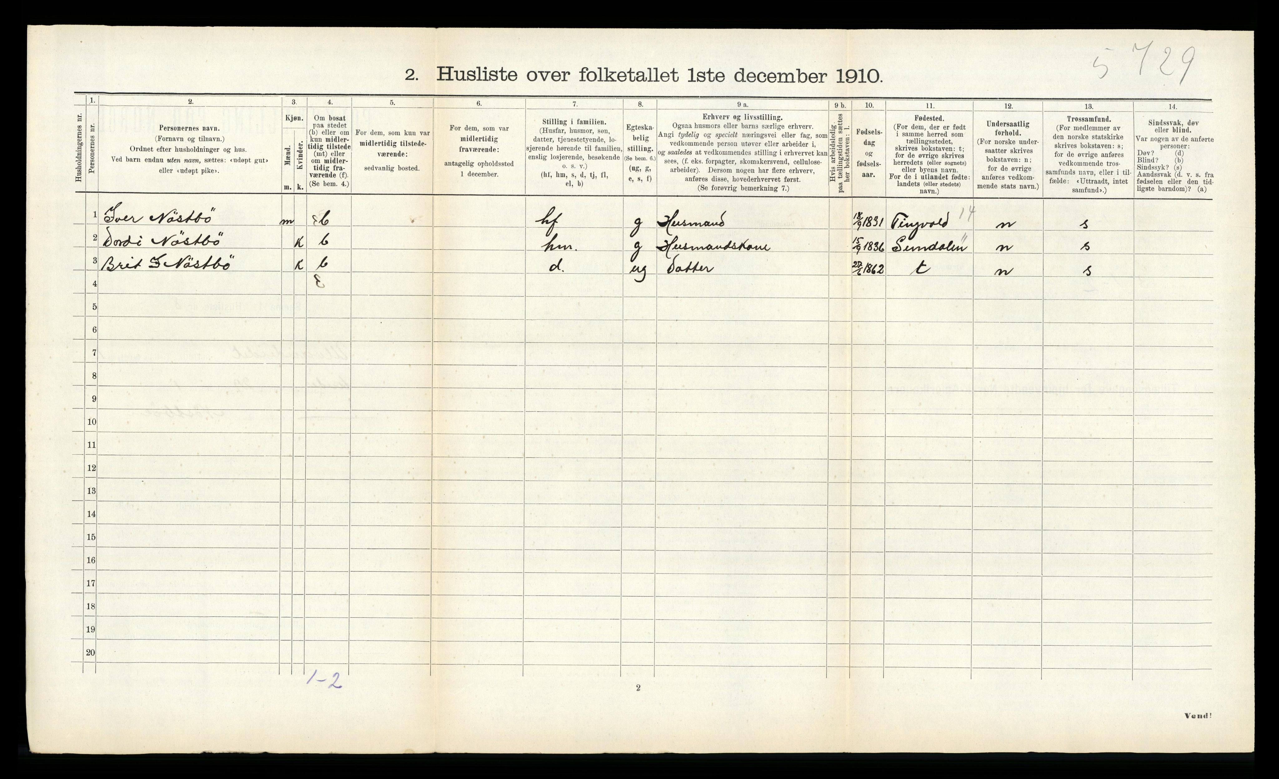 RA, 1910 census for Ålvundeid, 1910, p. 32