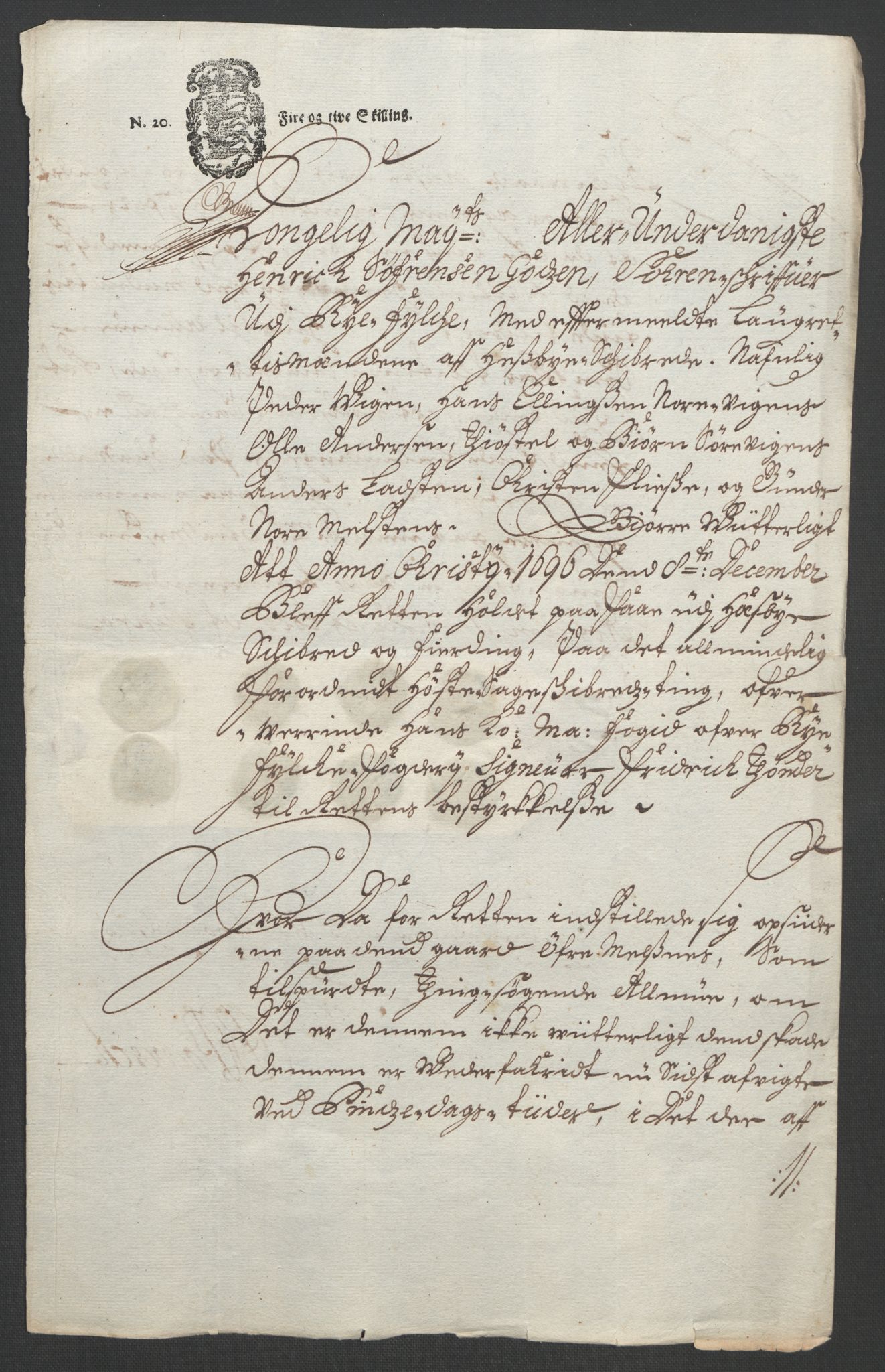 Rentekammeret inntil 1814, Reviderte regnskaper, Fogderegnskap, AV/RA-EA-4092/R47/L2857: Fogderegnskap Ryfylke, 1694-1696, p. 301