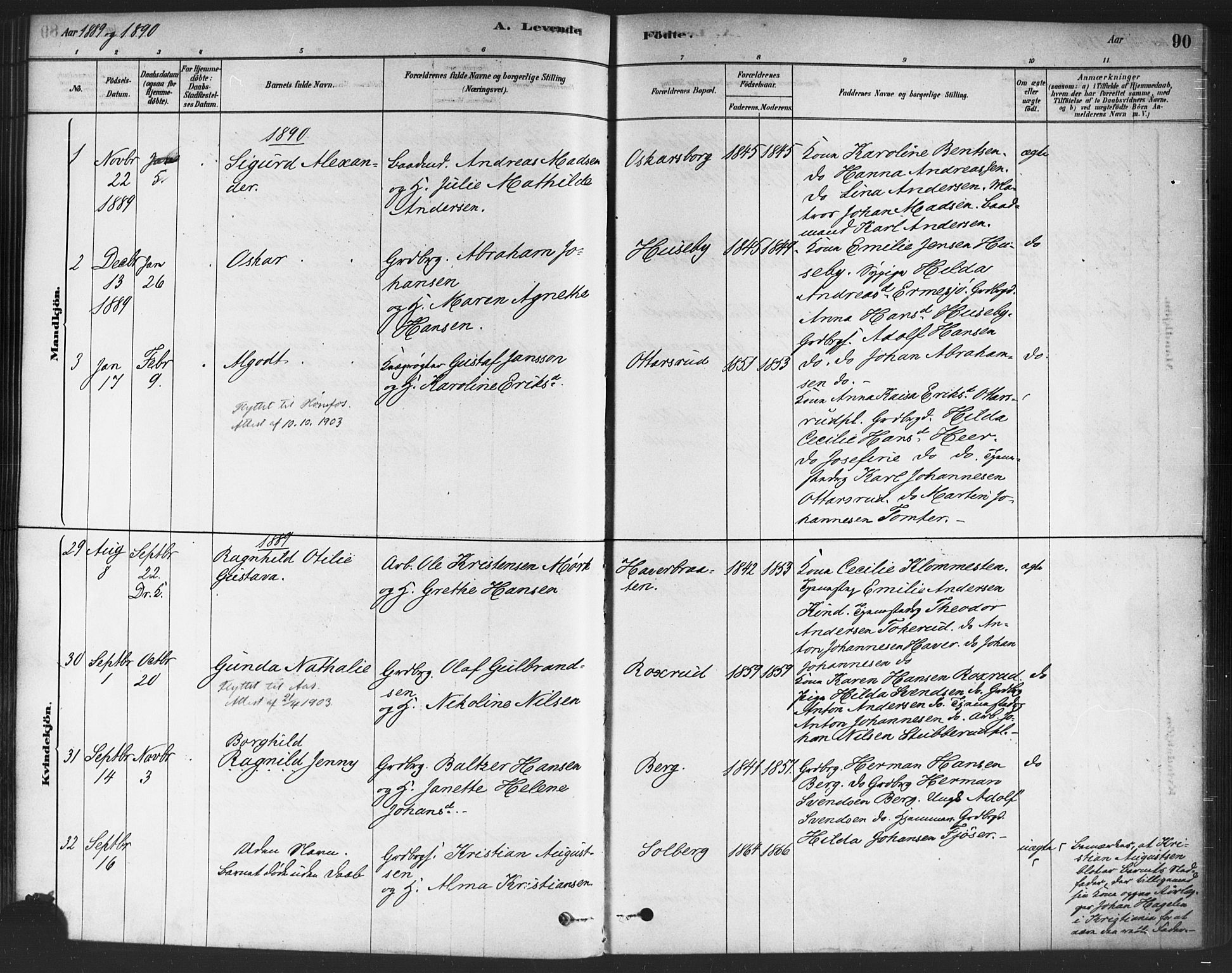 Drøbak prestekontor Kirkebøker, AV/SAO-A-10142a/F/Fc/L0002: Parish register (official) no. III 2, 1878-1891, p. 90