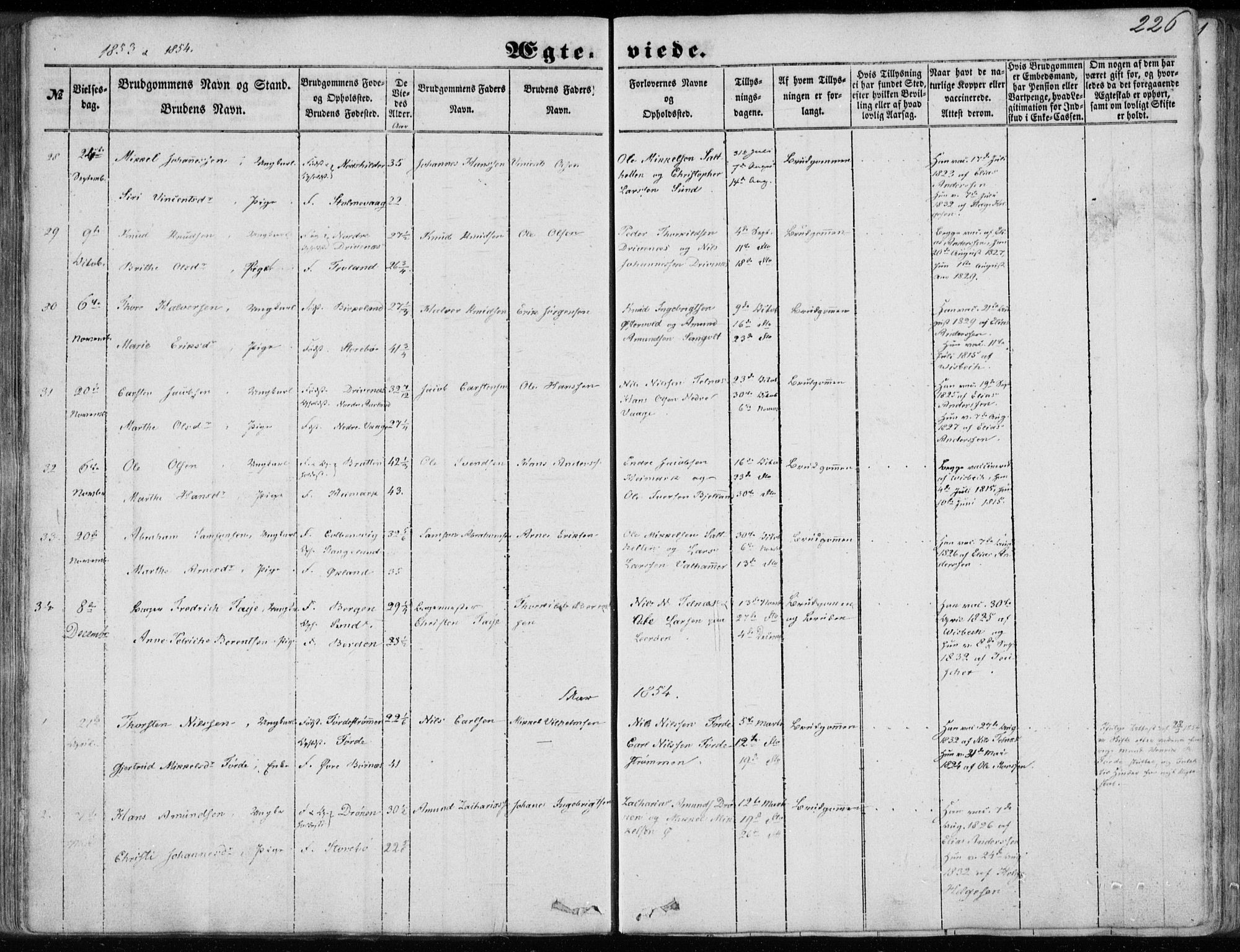 Sund sokneprestembete, SAB/A-99930: Parish register (official) no. A 14, 1850-1866, p. 226
