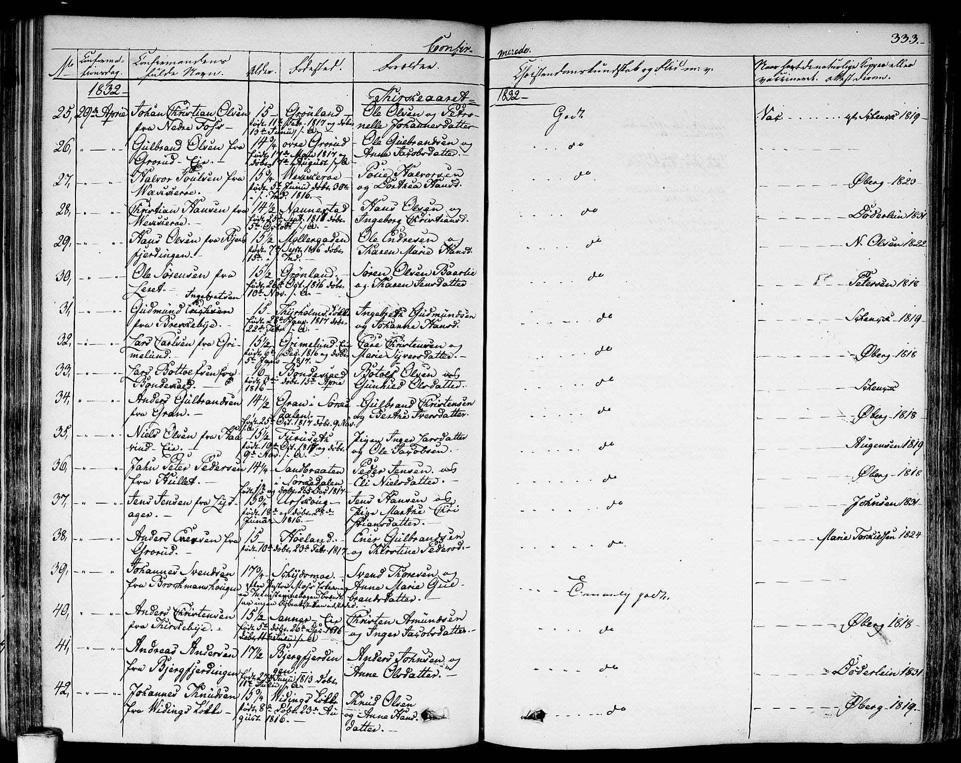 Aker prestekontor kirkebøker, AV/SAO-A-10861/F/L0013: Parish register (official) no. 13, 1828-1837, p. 333