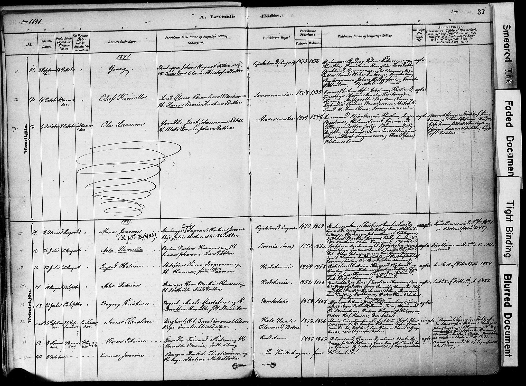 Botne kirkebøker, AV/SAKO-A-340/F/Fa/L0007: Parish register (official) no. I 7, 1878-1910, p. 37