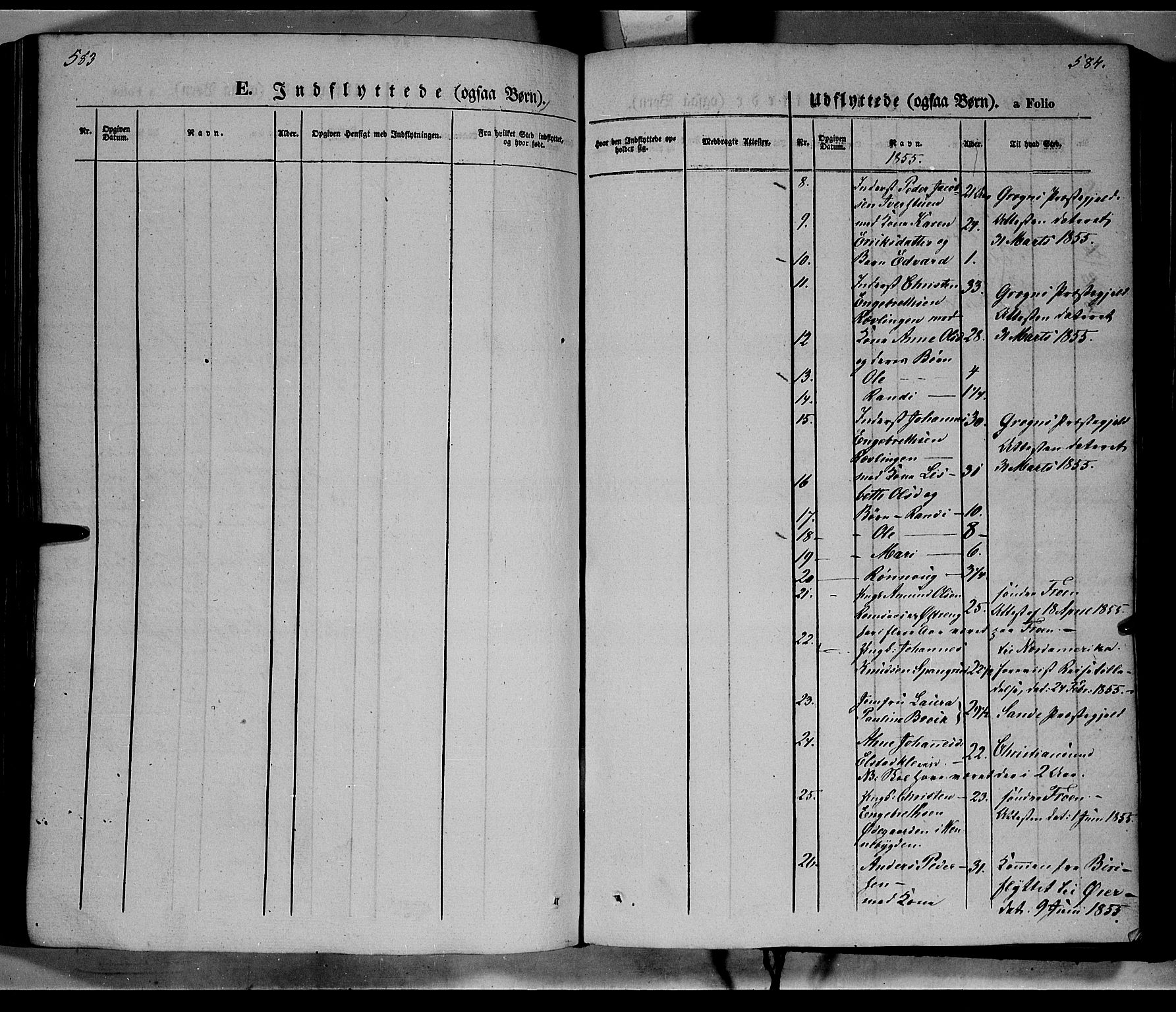 Ringebu prestekontor, AV/SAH-PREST-082/H/Ha/Haa/L0006: Parish register (official) no. 6, 1848-1859, p. 583-584