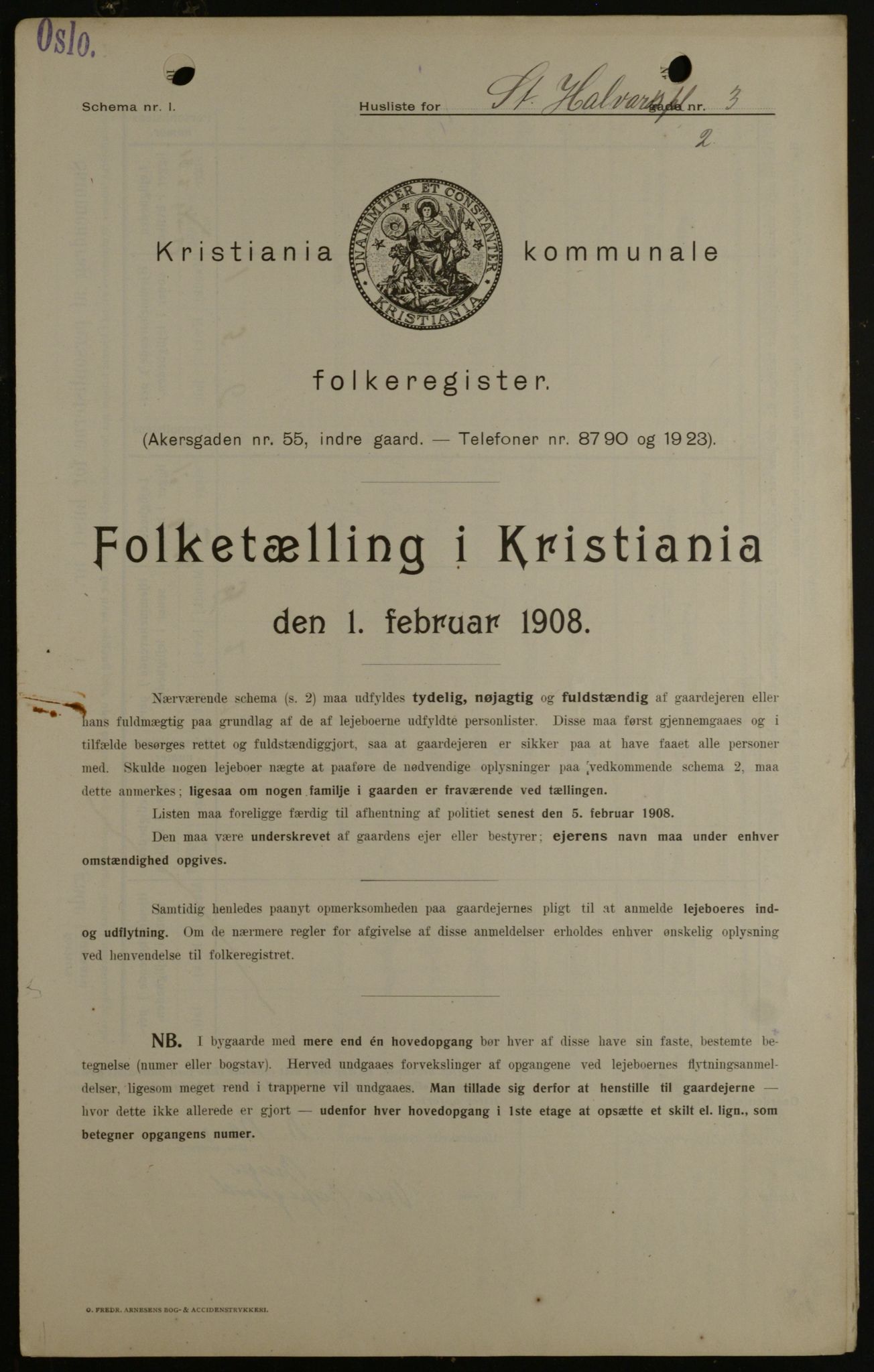 OBA, Municipal Census 1908 for Kristiania, 1908, p. 79260