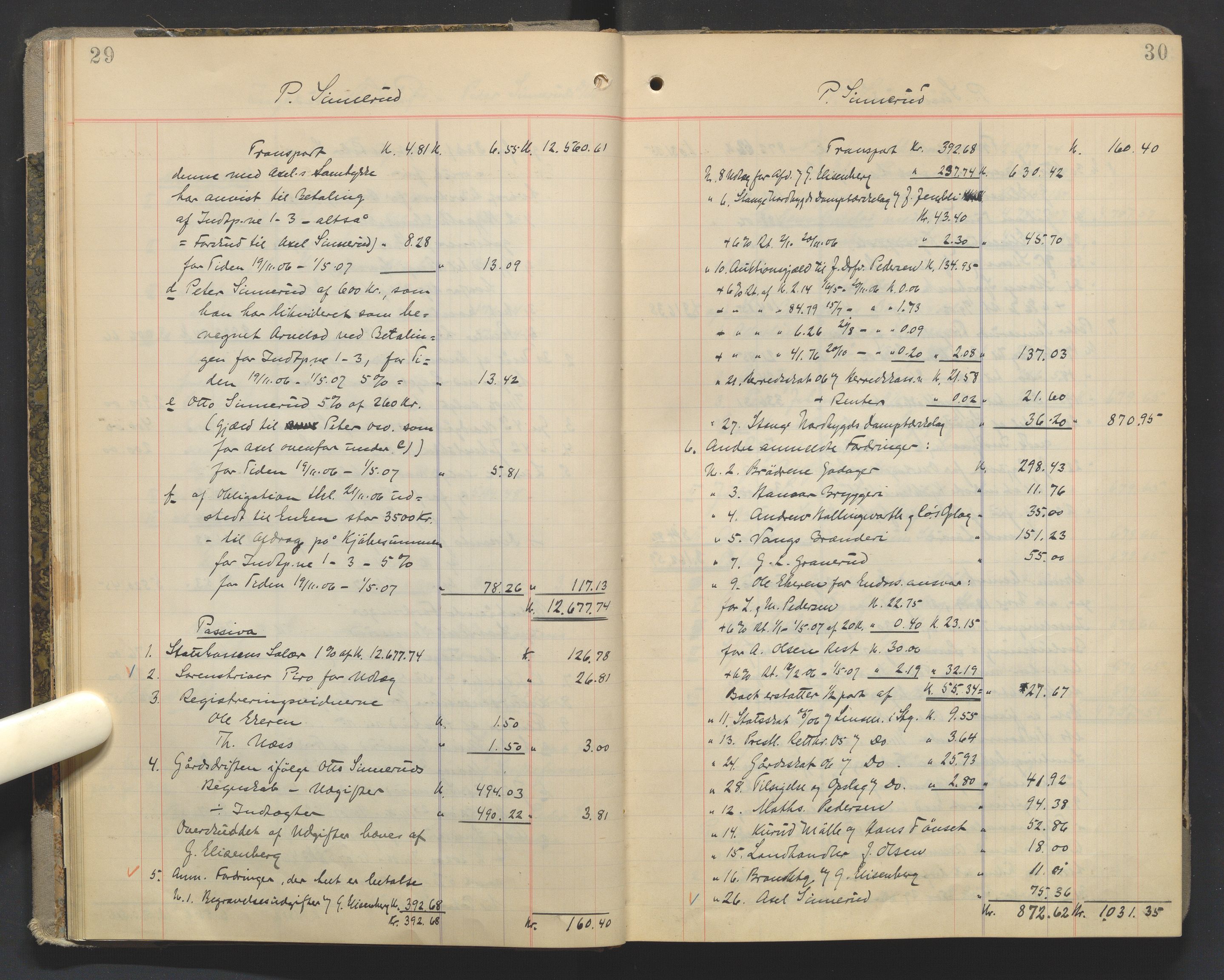 Sør-Hedmark sorenskriveri, AV/SAH-TING-014/J/Ja/Jad/L0003: Skifteutlodningsprotokoll - landet, 1906-1914, p. 29-30