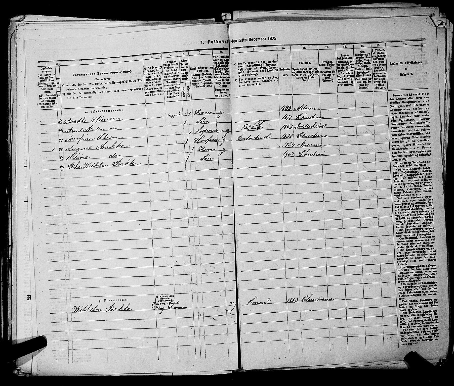 RA, 1875 census for 0301 Kristiania, 1875, p. 592