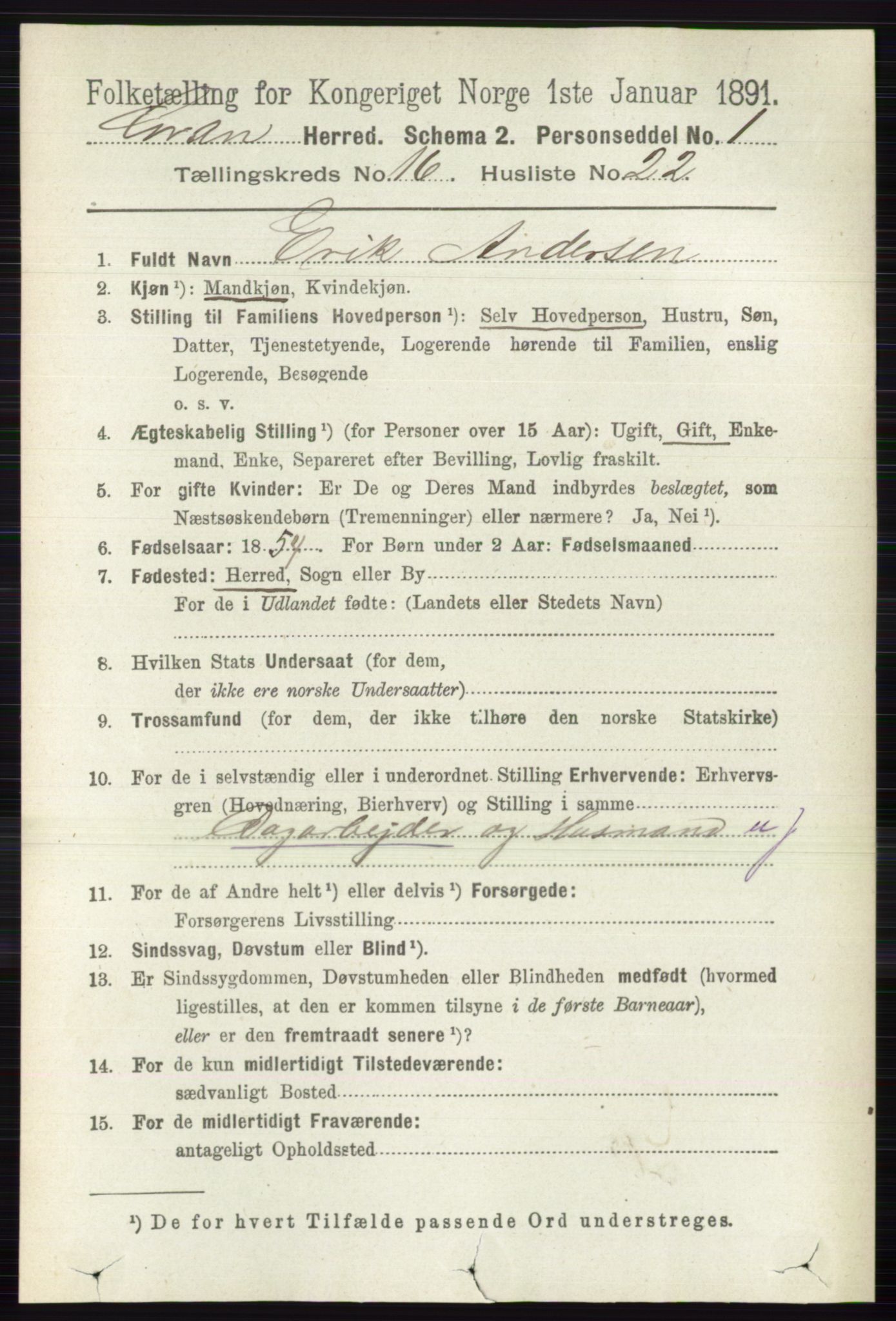 RA, 1891 census for 0534 Gran, 1891, p. 8243