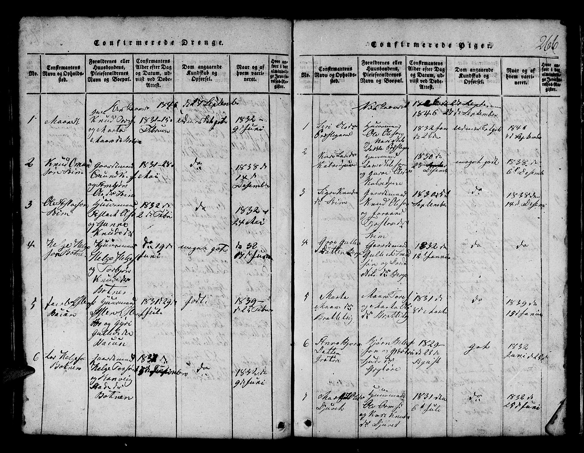 Røldal sokneprestembete, SAB/A-100247: Parish register (copy) no. A 1, 1817-1860, p. 266