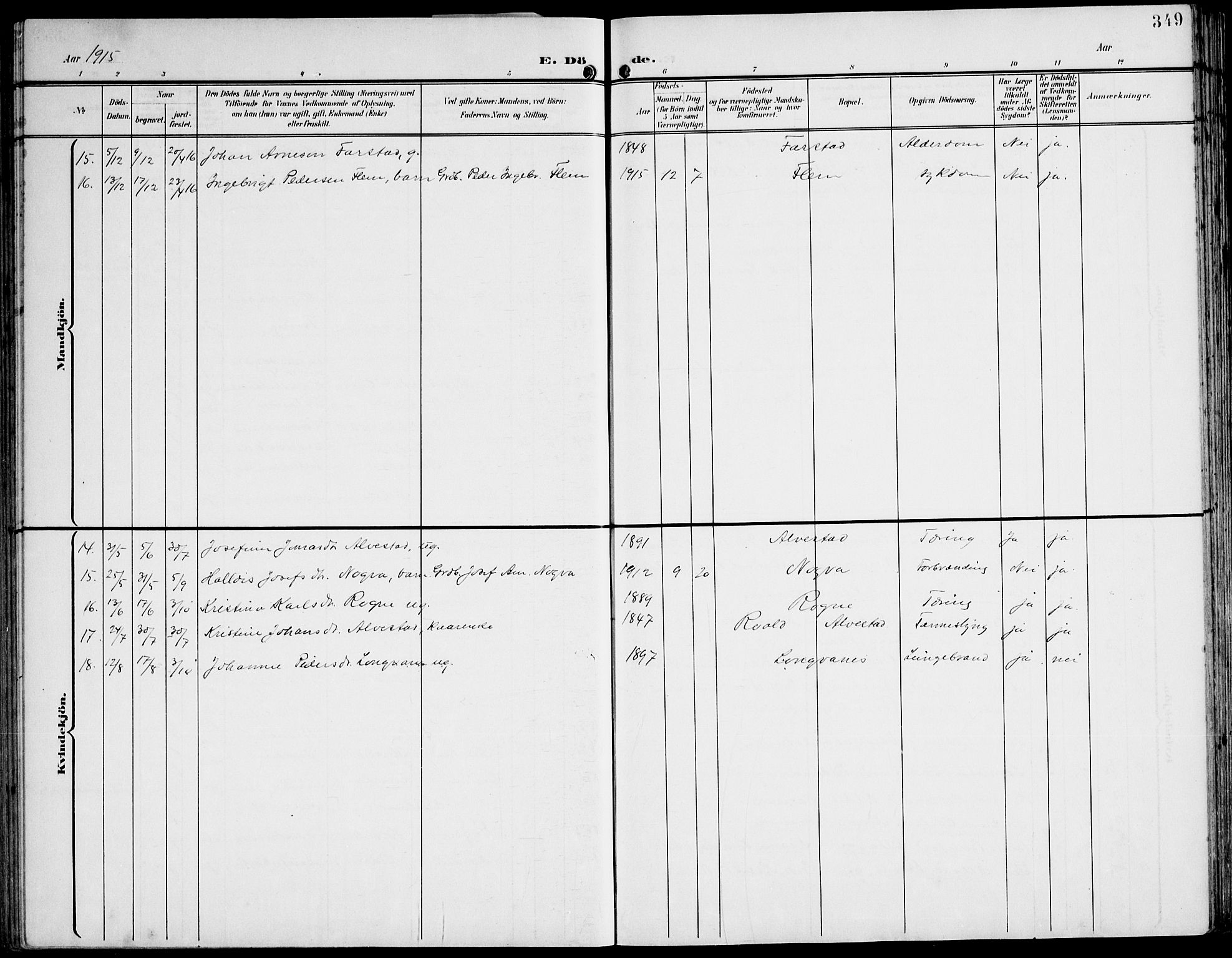 Ministerialprotokoller, klokkerbøker og fødselsregistre - Møre og Romsdal, AV/SAT-A-1454/536/L0511: Parish register (copy) no. 536C06, 1899-1944, p. 349