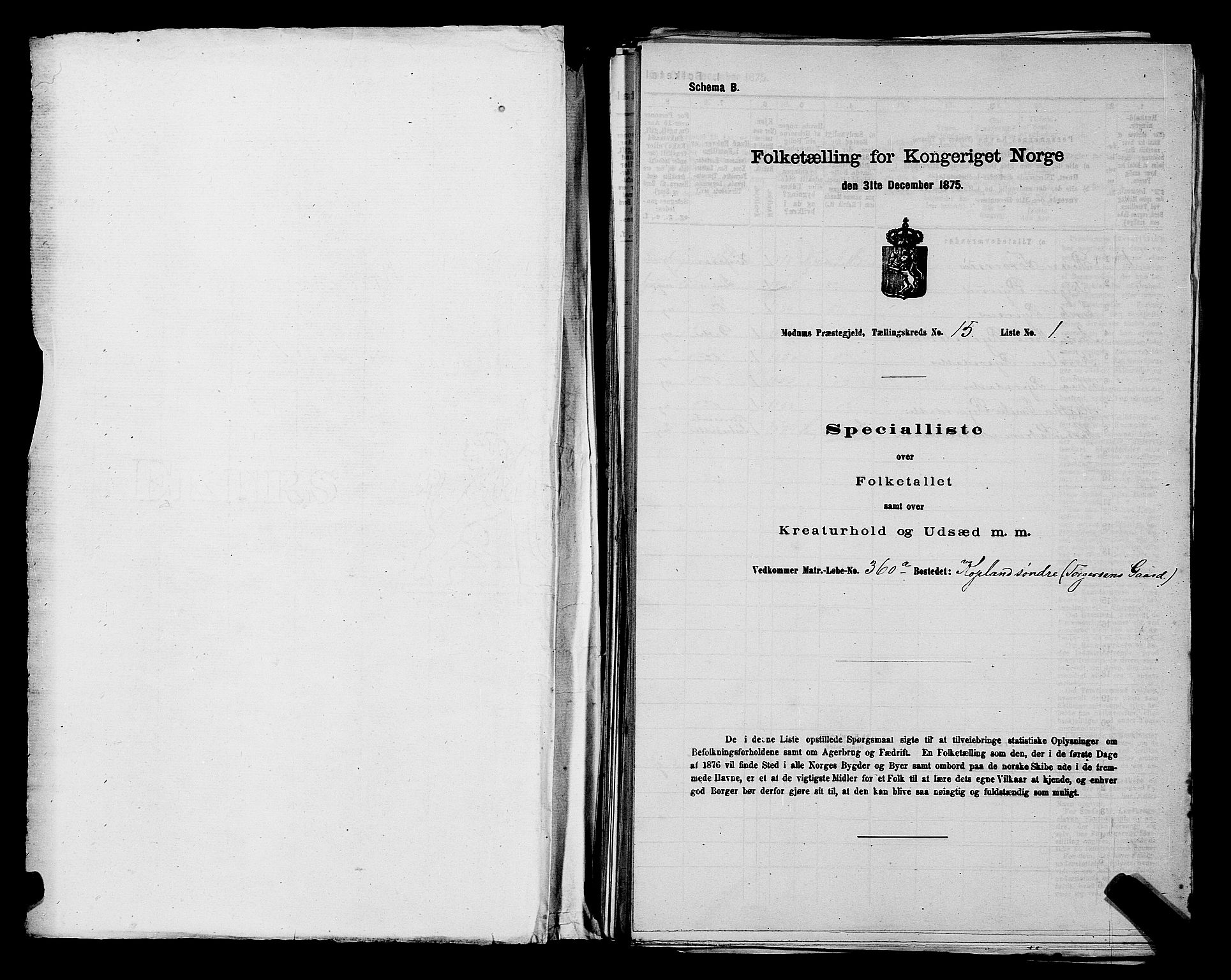 SAKO, 1875 census for 0623P Modum, 1875, p. 1779
