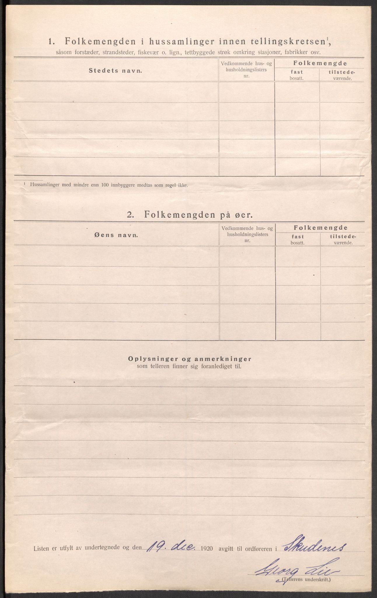 SAST, 1920 census for Skudenes, 1920, p. 23