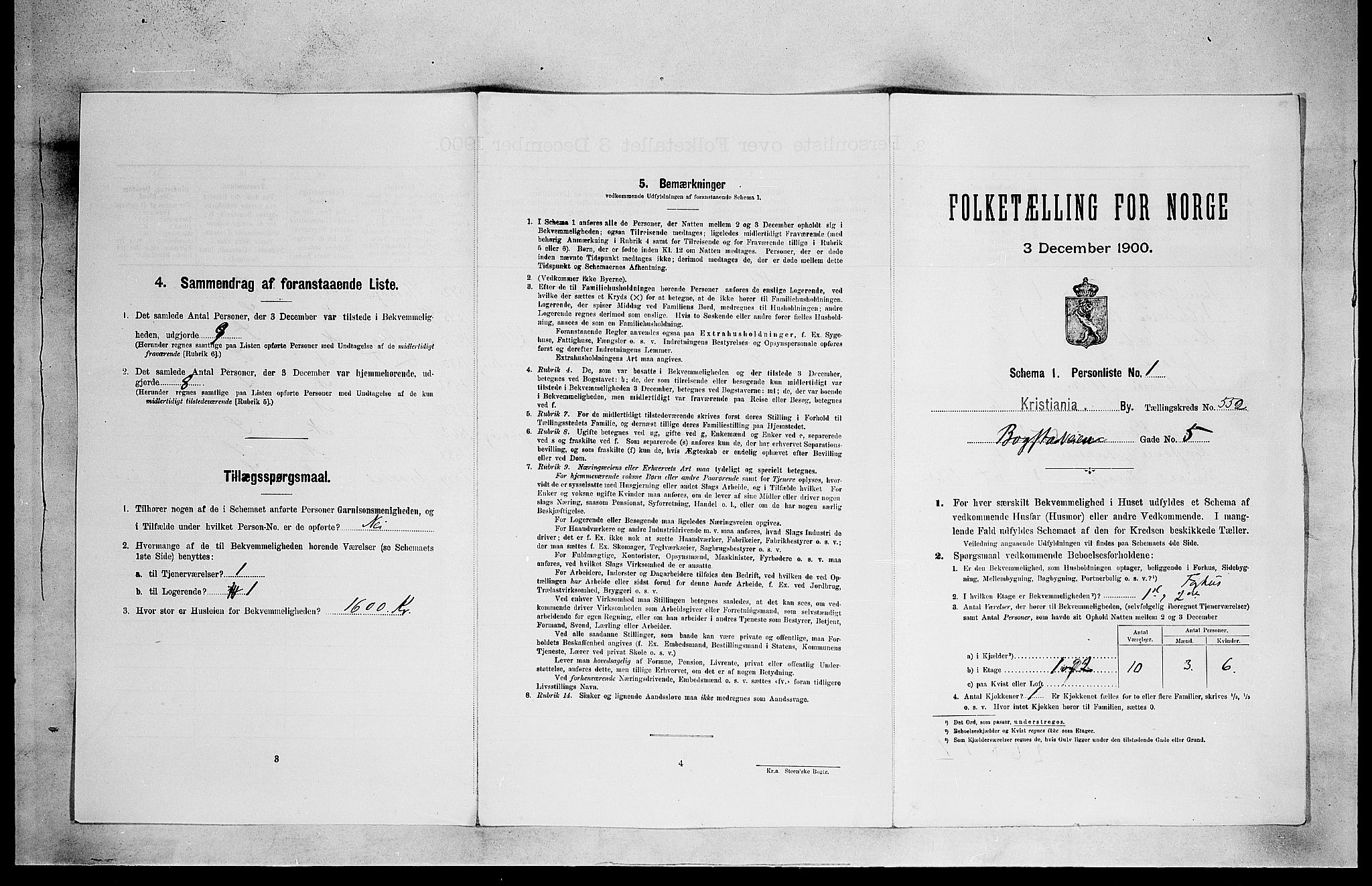 SAO, 1900 census for Kristiania, 1900, p. 6325