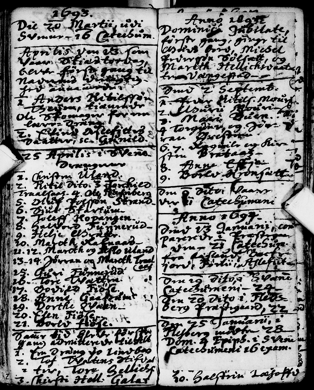 Flesberg kirkebøker, AV/SAKO-A-18/F/Fa/L0001: Parish register (official) no. I 1, 1688-1725