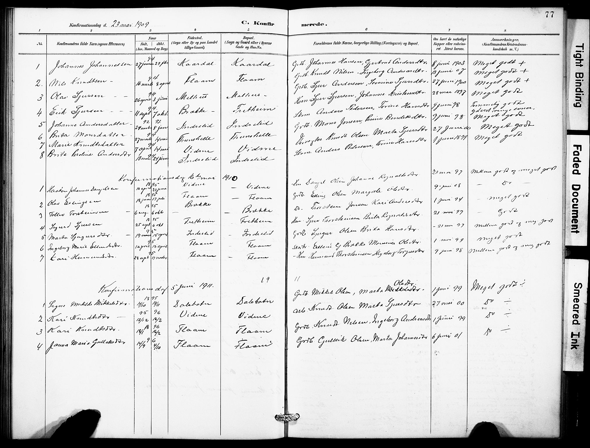 Aurland sokneprestembete, SAB/A-99937/H/Hb/Hbb/L0002: Parish register (copy) no. B 2, 1887-1929, p. 77