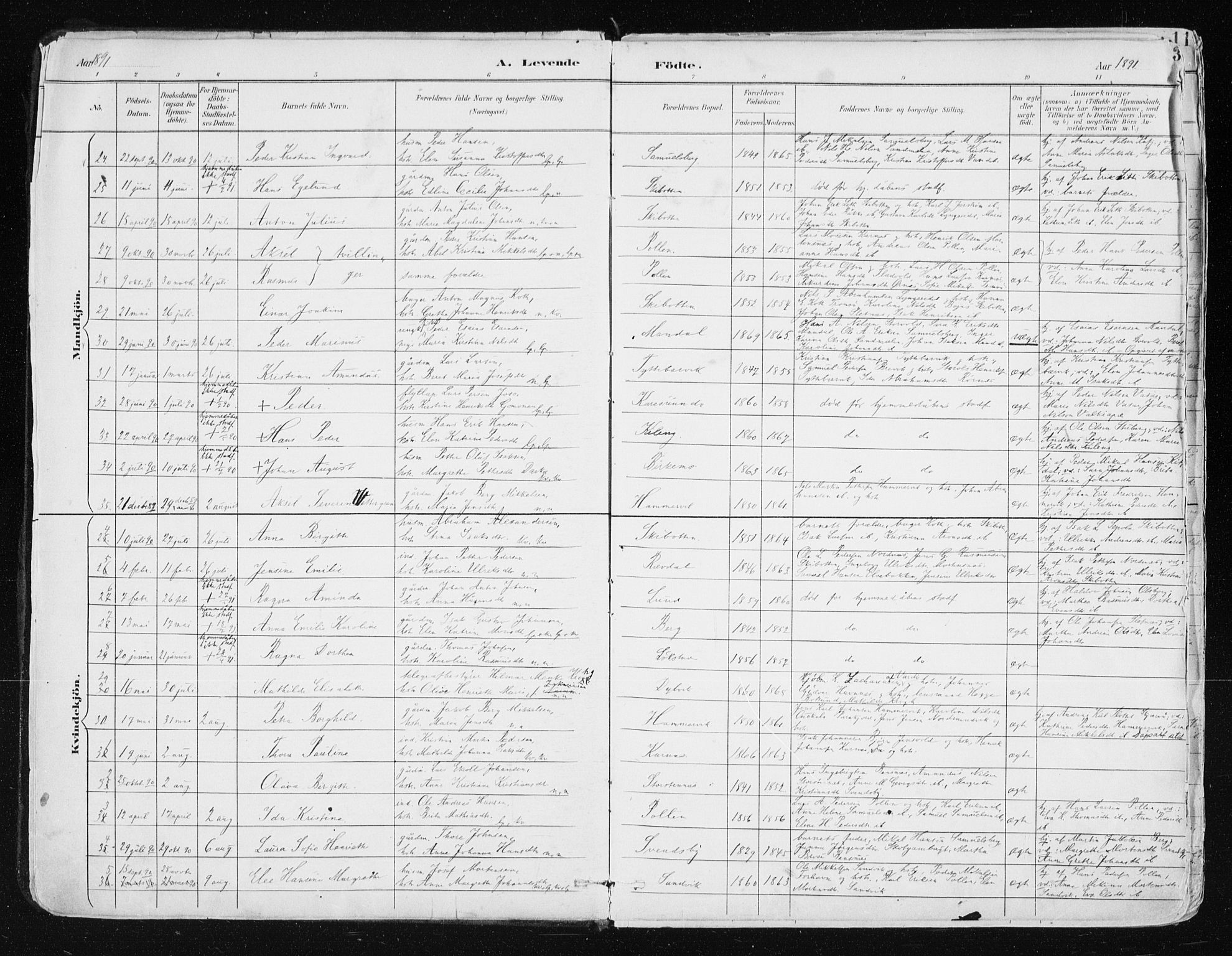 Lyngen sokneprestembete, AV/SATØ-S-1289/H/He/Hea/L0008kirke: Parish register (official) no. 8, 1891-1902, p. 3