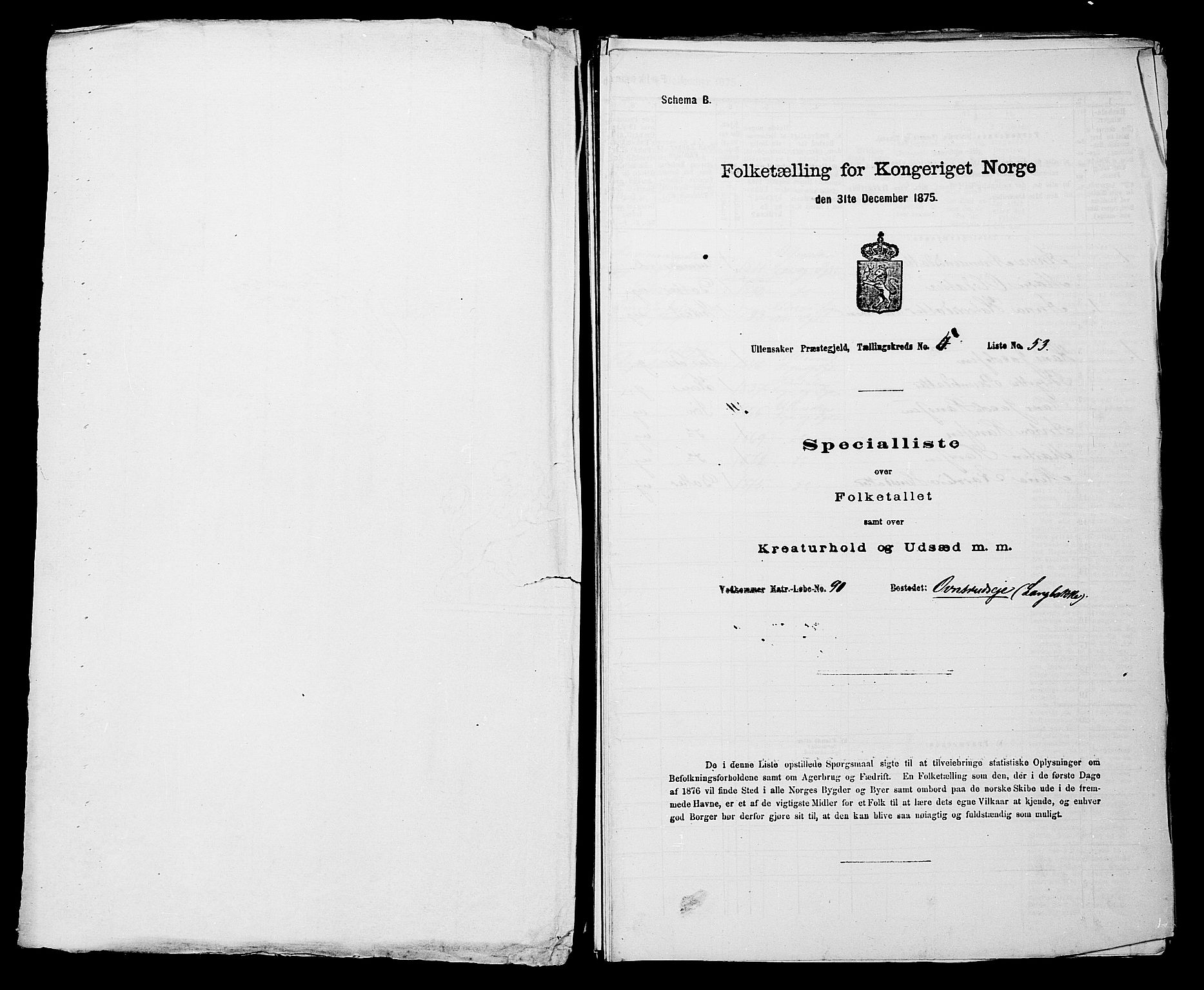 RA, 1875 census for 0235P Ullensaker, 1875, p. 651