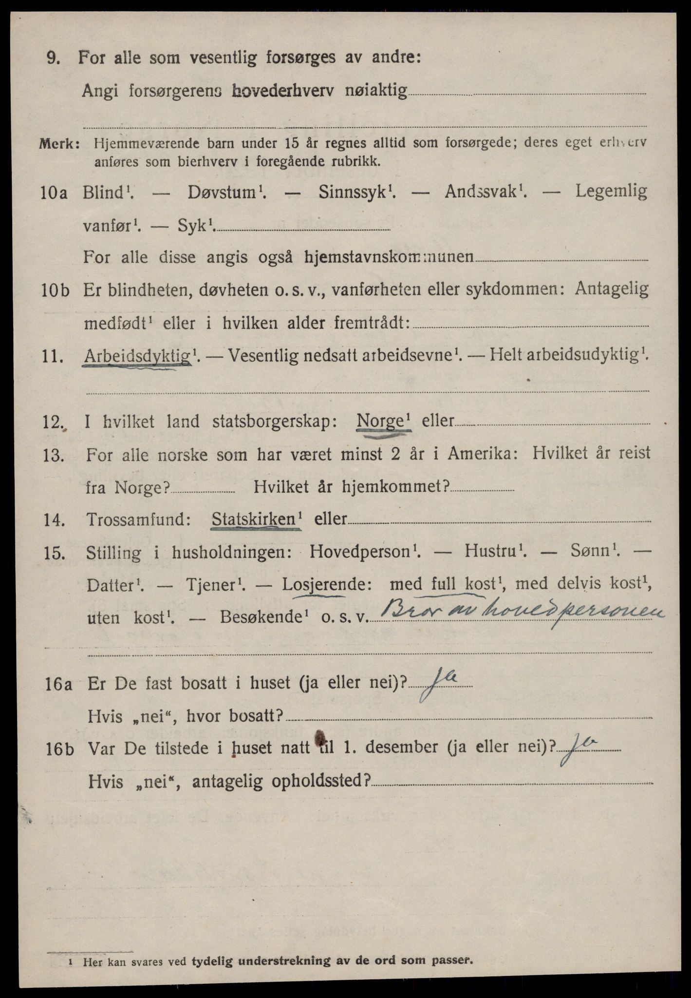 SAT, 1920 census for Aure, 1920, p. 4537