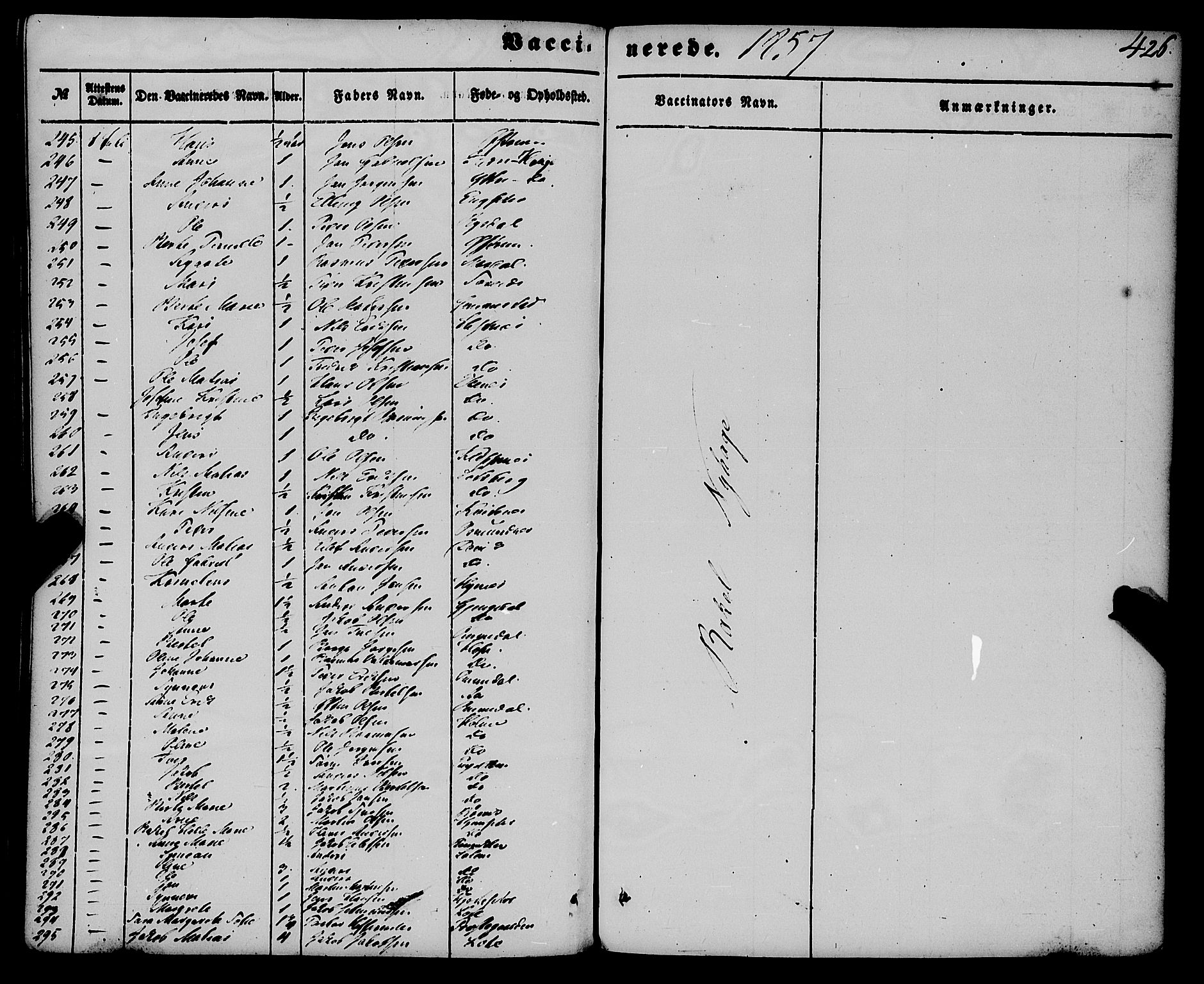 Gloppen sokneprestembete, AV/SAB-A-80101/H/Haa/Haaa/L0009: Parish register (official) no. A 9, 1855-1870, p. 426