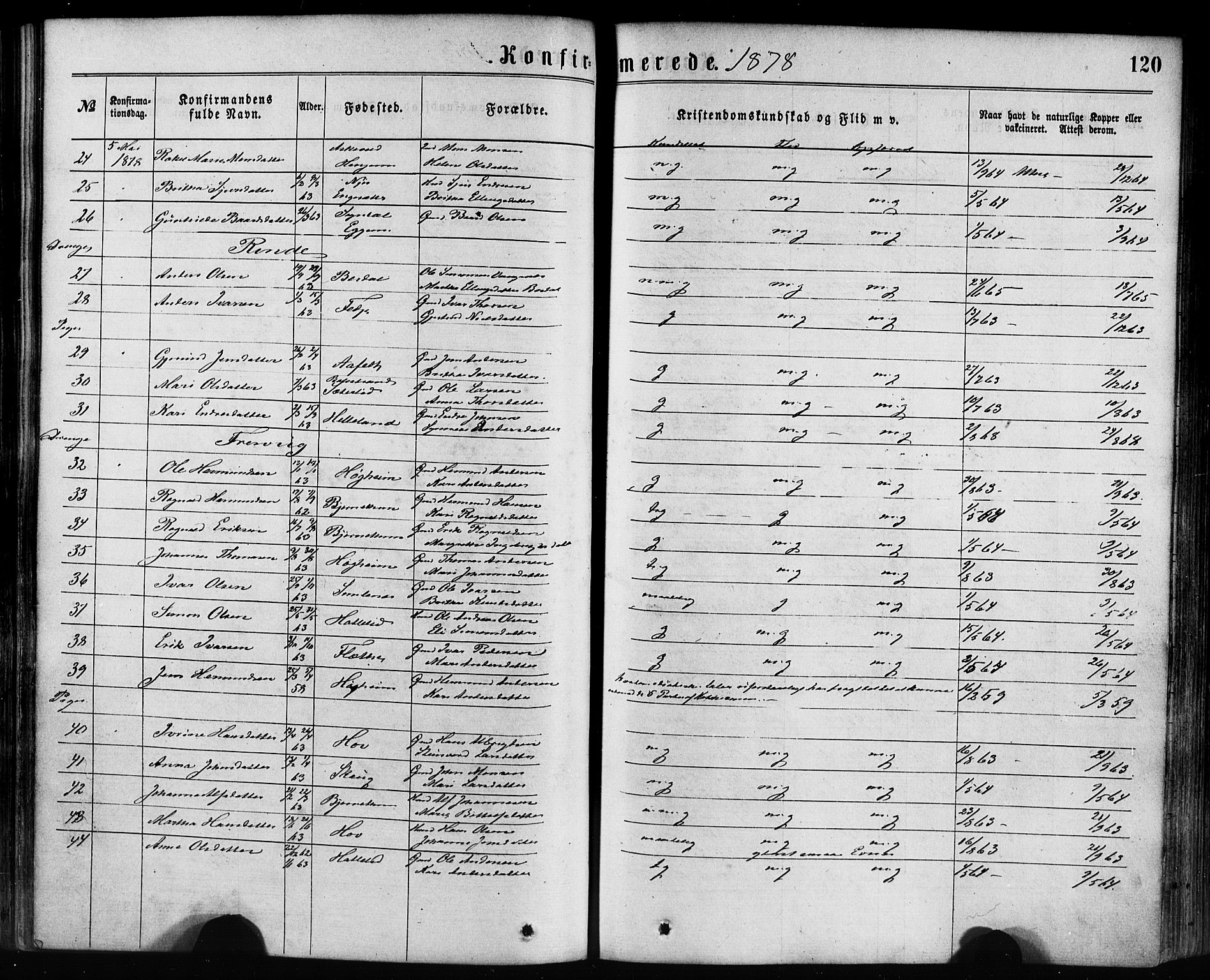 Leikanger sokneprestembete, SAB/A-81001: Parish register (official) no. A 9, 1869-1888, p. 120