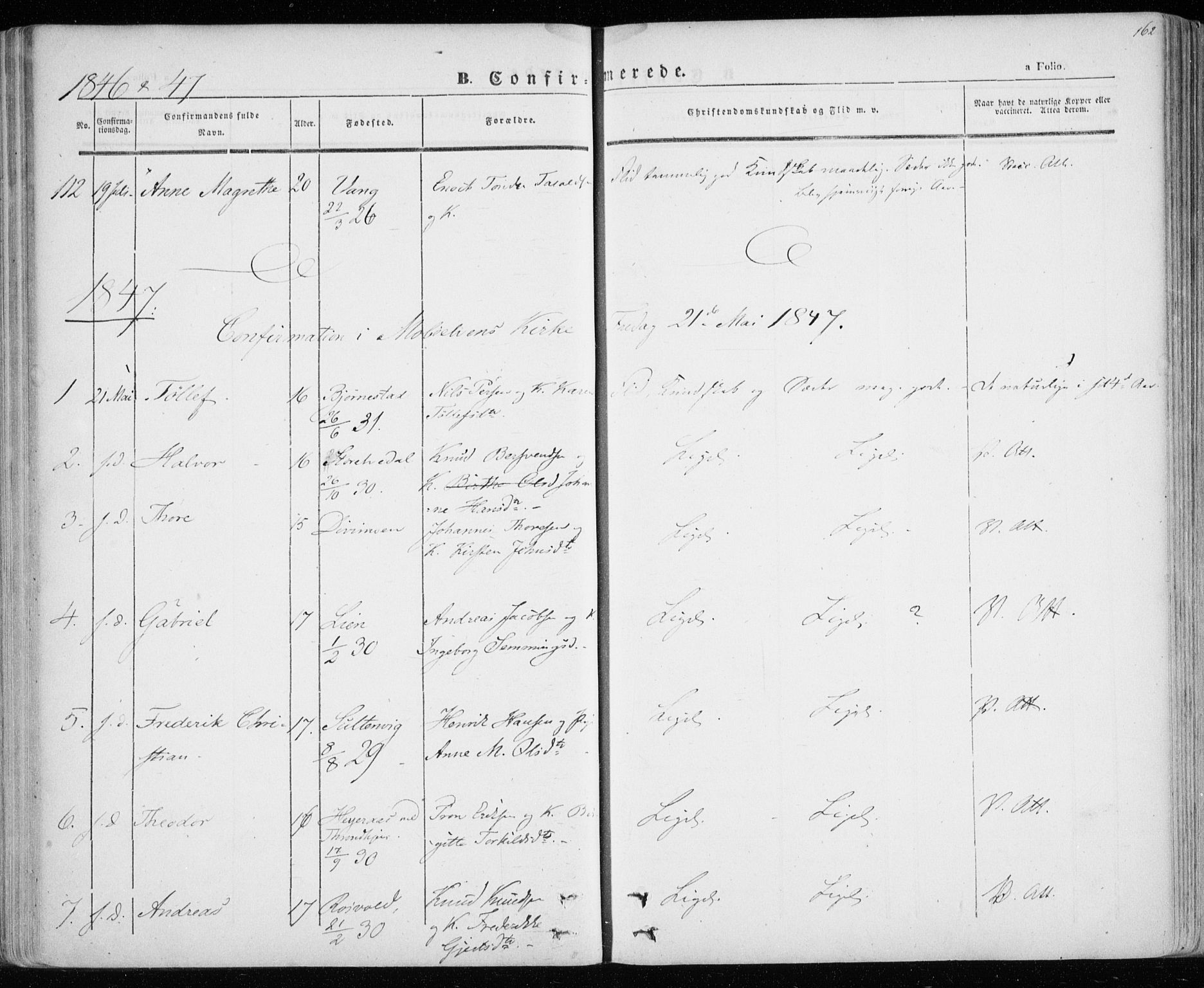 Lenvik sokneprestembete, SATØ/S-1310/H/Ha/Haa/L0006kirke: Parish register (official) no. 6, 1845-1854, p. 162