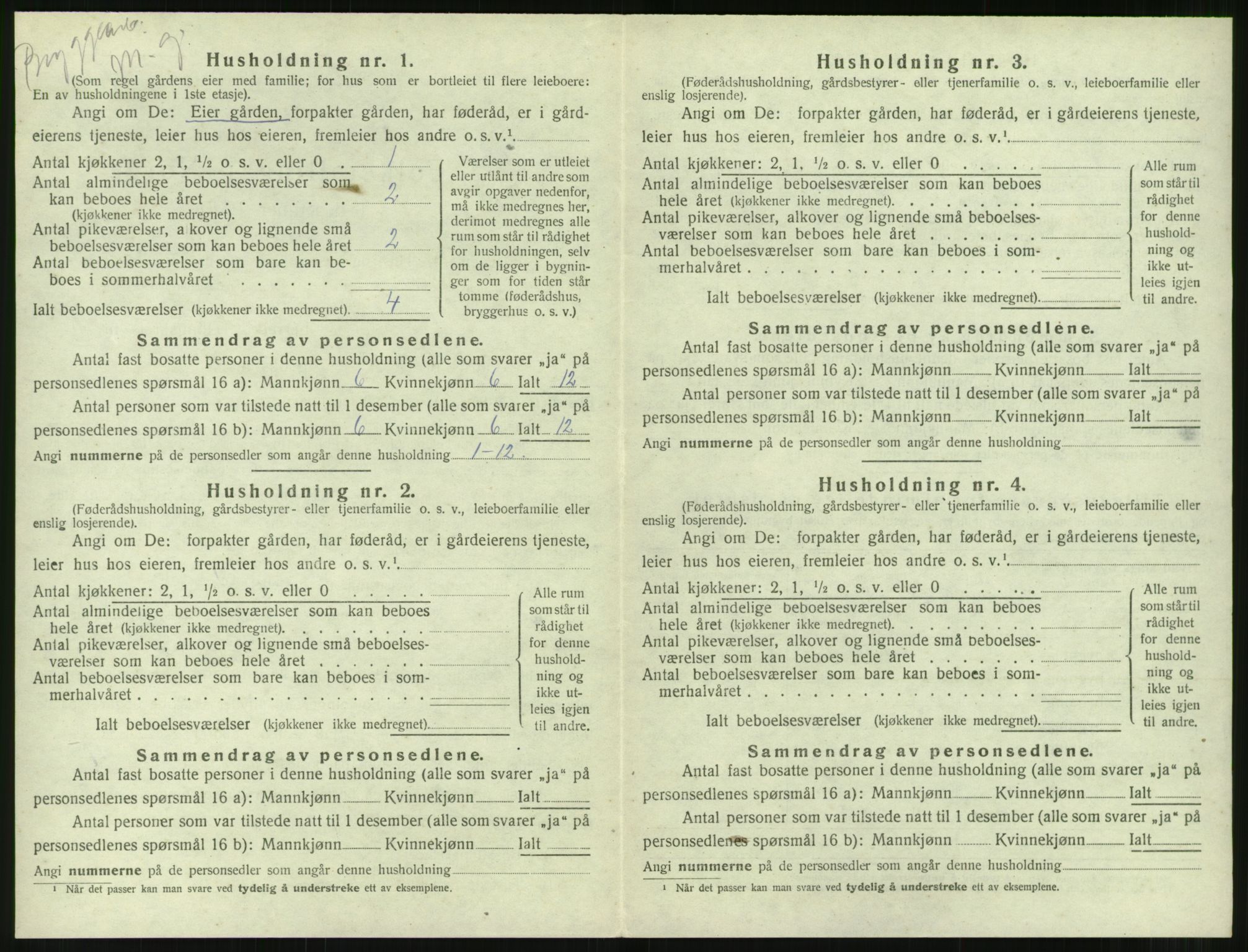 SAT, 1920 census for Borgund, 1920, p. 1055