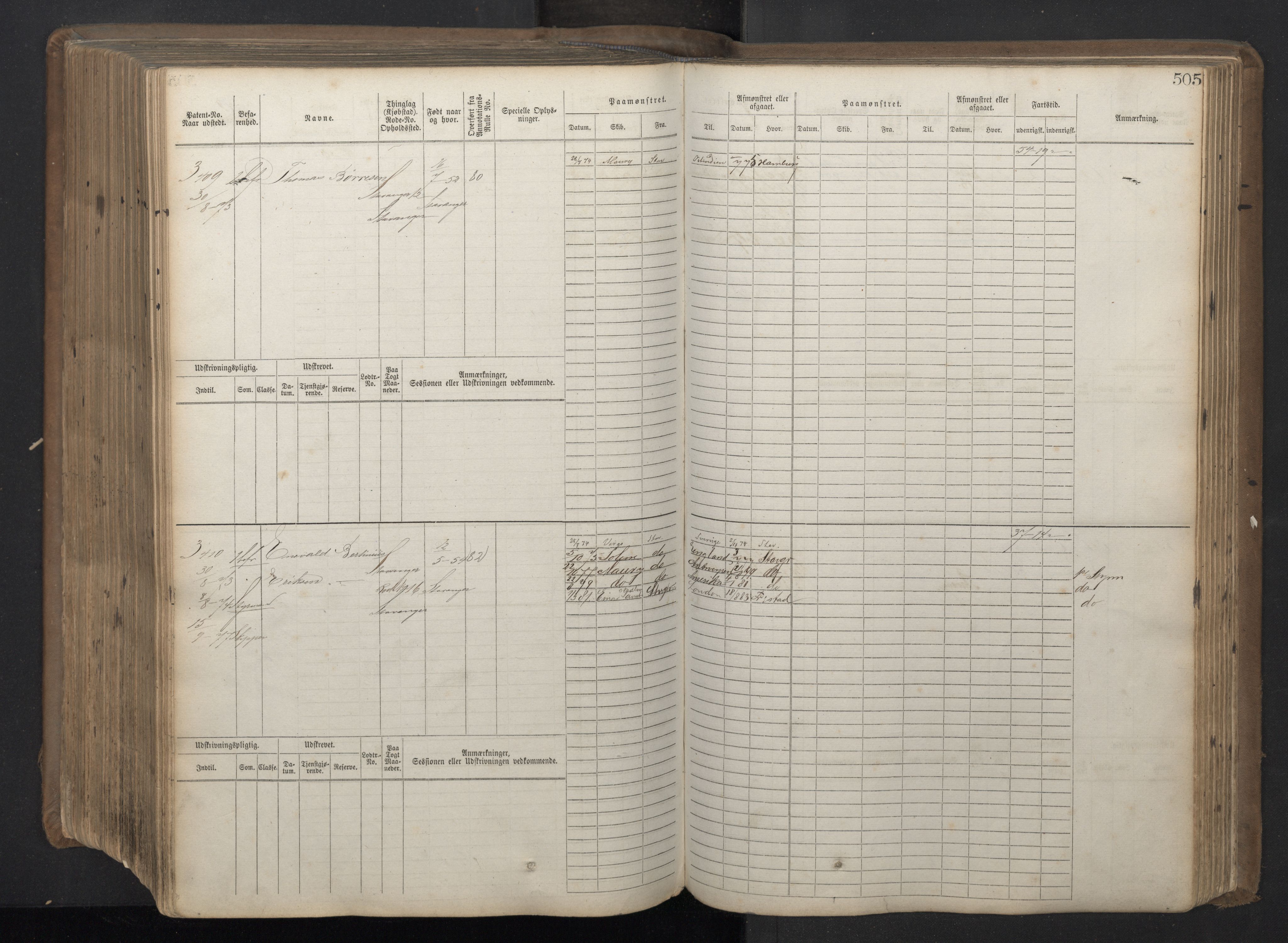 Stavanger sjømannskontor, AV/SAST-A-102006/F/Fb/Fbb/L0018: Sjøfartshovedrulle patnentnr. 2402-3602 (dublett), 1869, p. 509