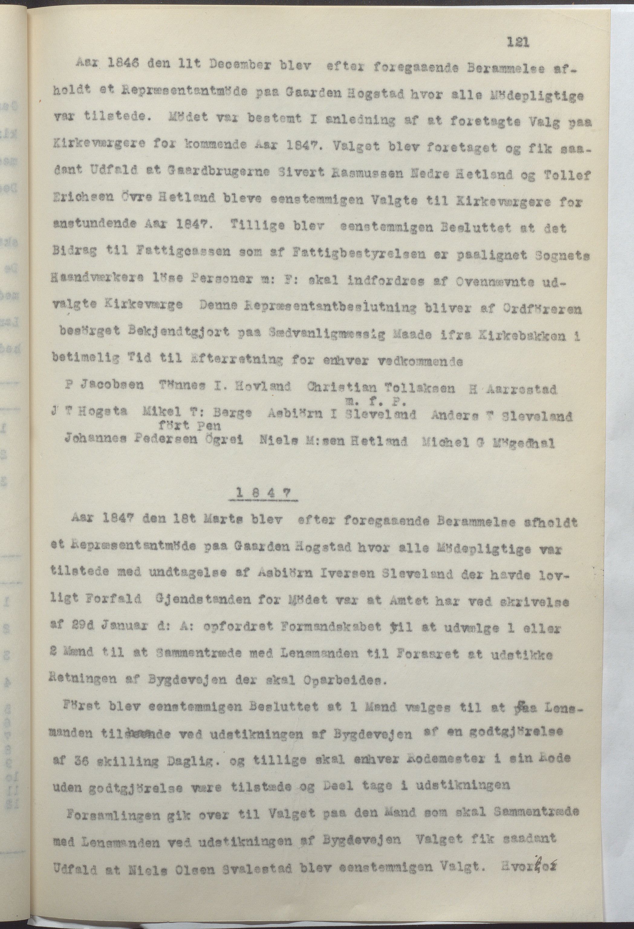 Helleland kommune - Formannskapet, IKAR/K-100479/A/Ab/L0001: Avskrift av møtebok, 1837-1866, p. 121
