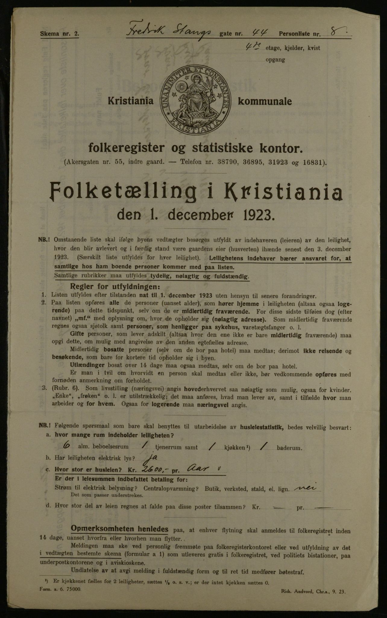 OBA, Municipal Census 1923 for Kristiania, 1923, p. 29930