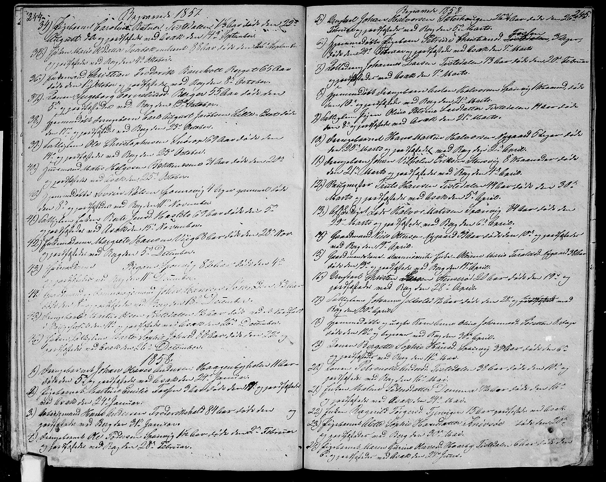 Berg prestekontor Kirkebøker, SAO/A-10902/G/Ga/L0003: Parish register (copy) no.  I 3, 1850-1866, p. 244-245