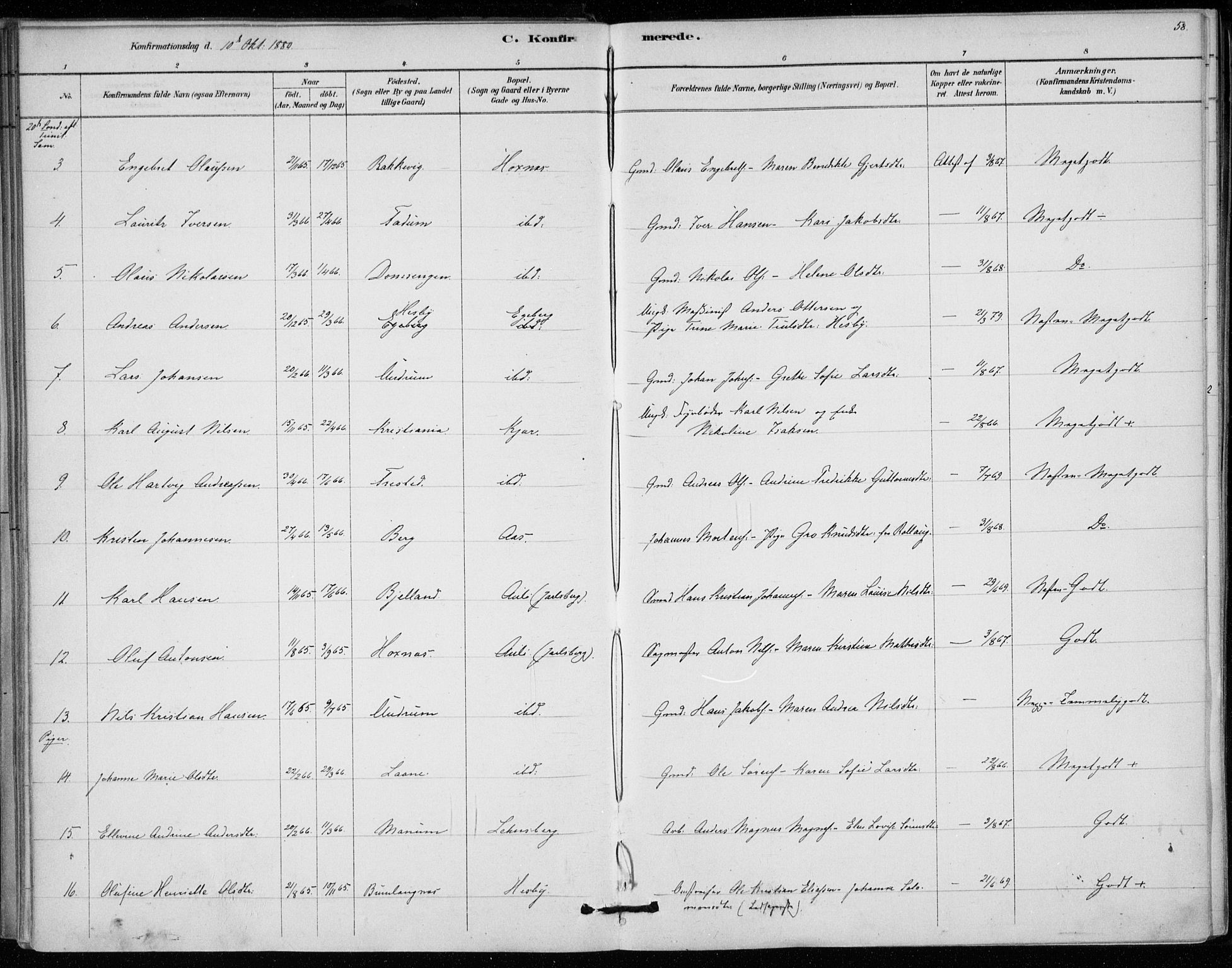 Sem kirkebøker, AV/SAKO-A-5/F/Fa/L0010: Parish register (official) no. I 10, 1878-1887, p. 58