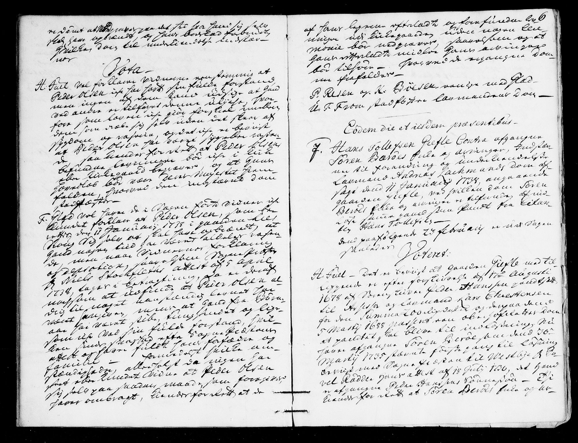 Overhoffretten 1667-1797, AV/RA-EA-2884/Ac/L0175: Voteringsprotokoll, 1740, p. 5b-6a