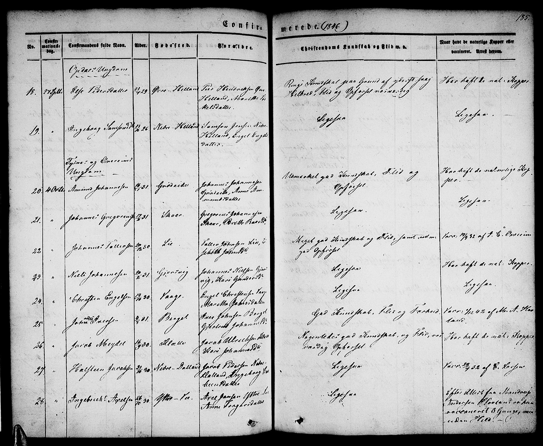 Tysnes sokneprestembete, AV/SAB-A-78601/H/Haa: Parish register (official) no. A 9, 1837-1848, p. 185