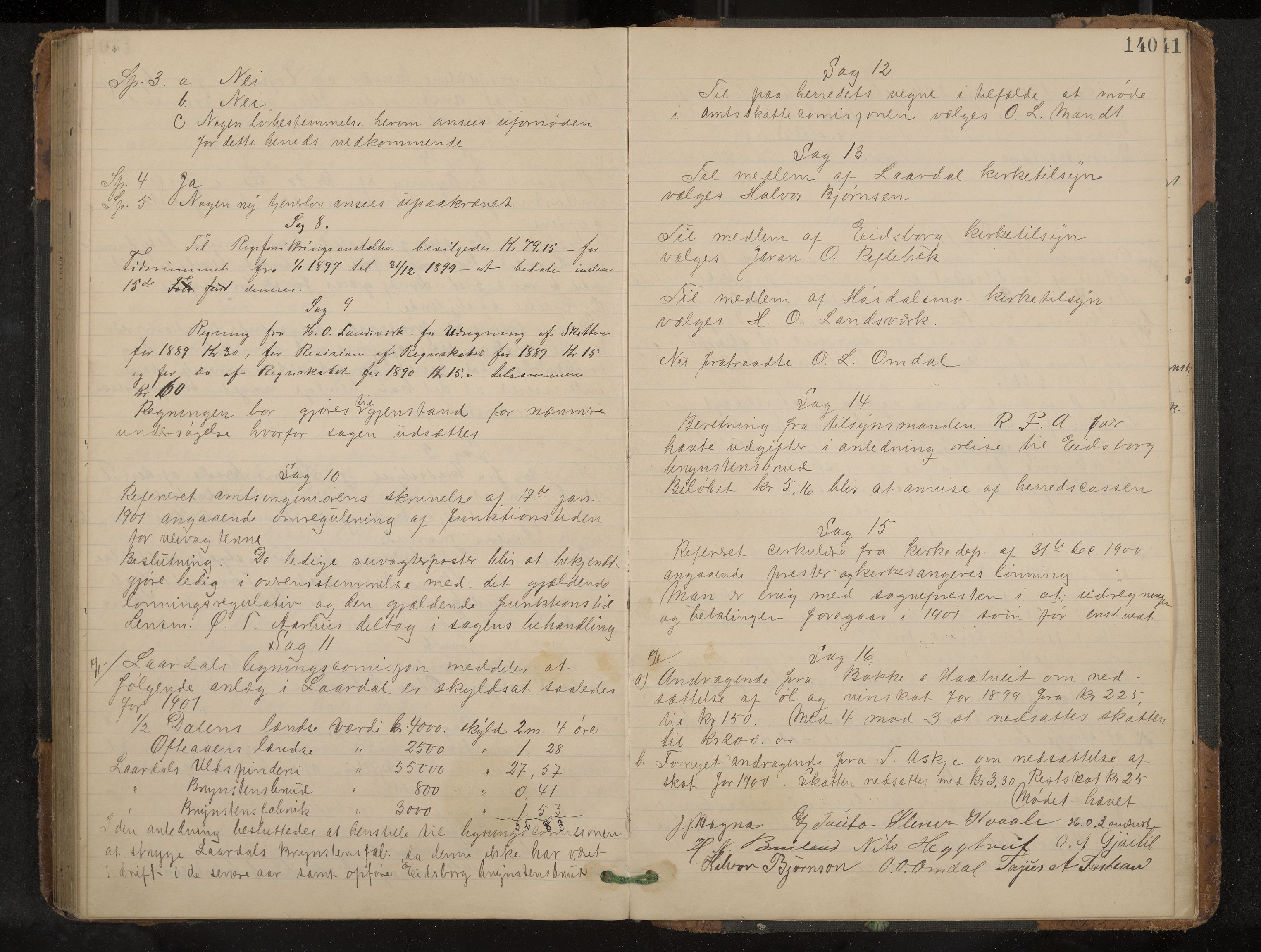 Lårdal formannskap og sentraladministrasjon, IKAK/0833021/A/L0003: Møtebok, 1893-1901, p. 140