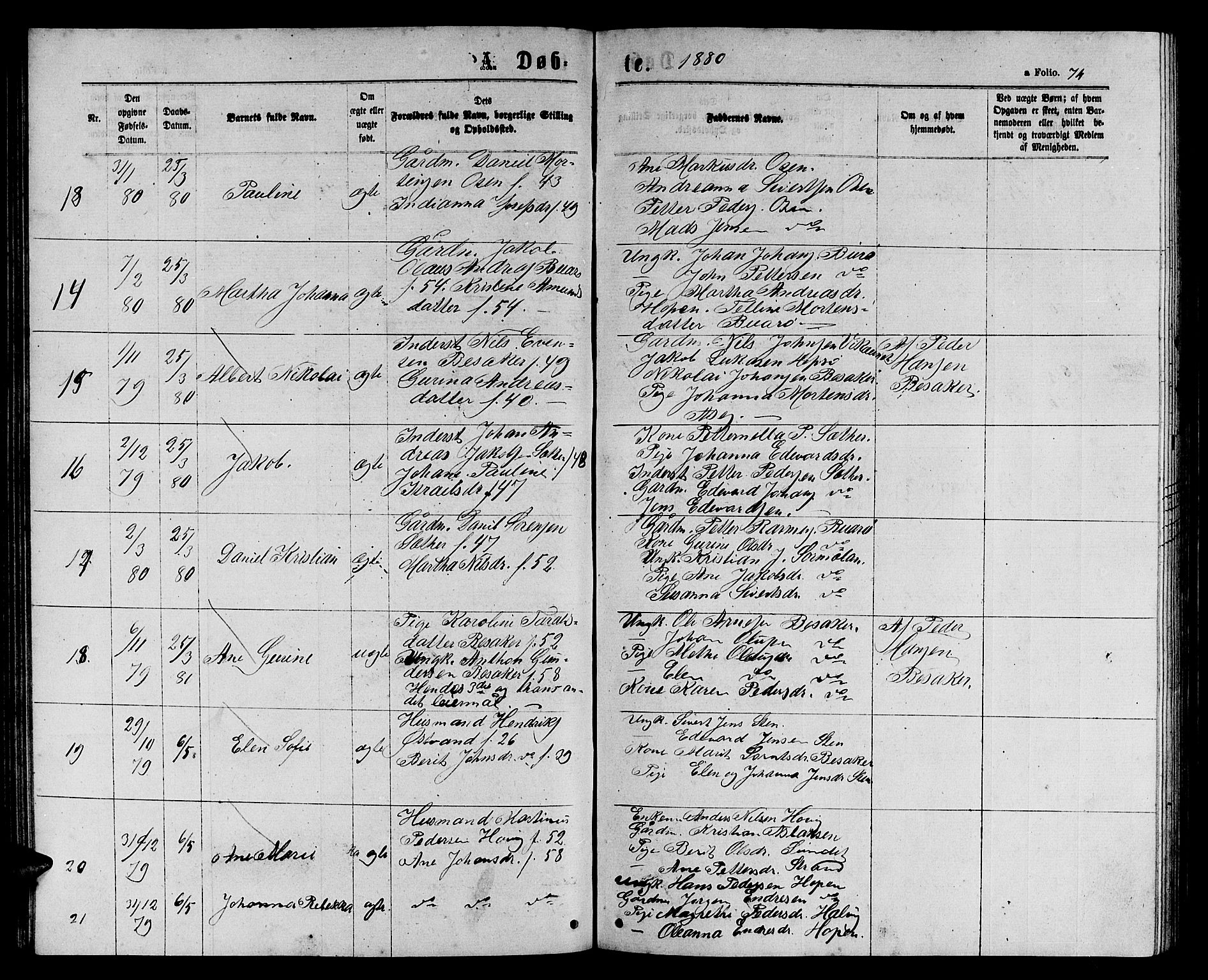 Ministerialprotokoller, klokkerbøker og fødselsregistre - Sør-Trøndelag, AV/SAT-A-1456/658/L0725: Parish register (copy) no. 658C01, 1867-1882, p. 74