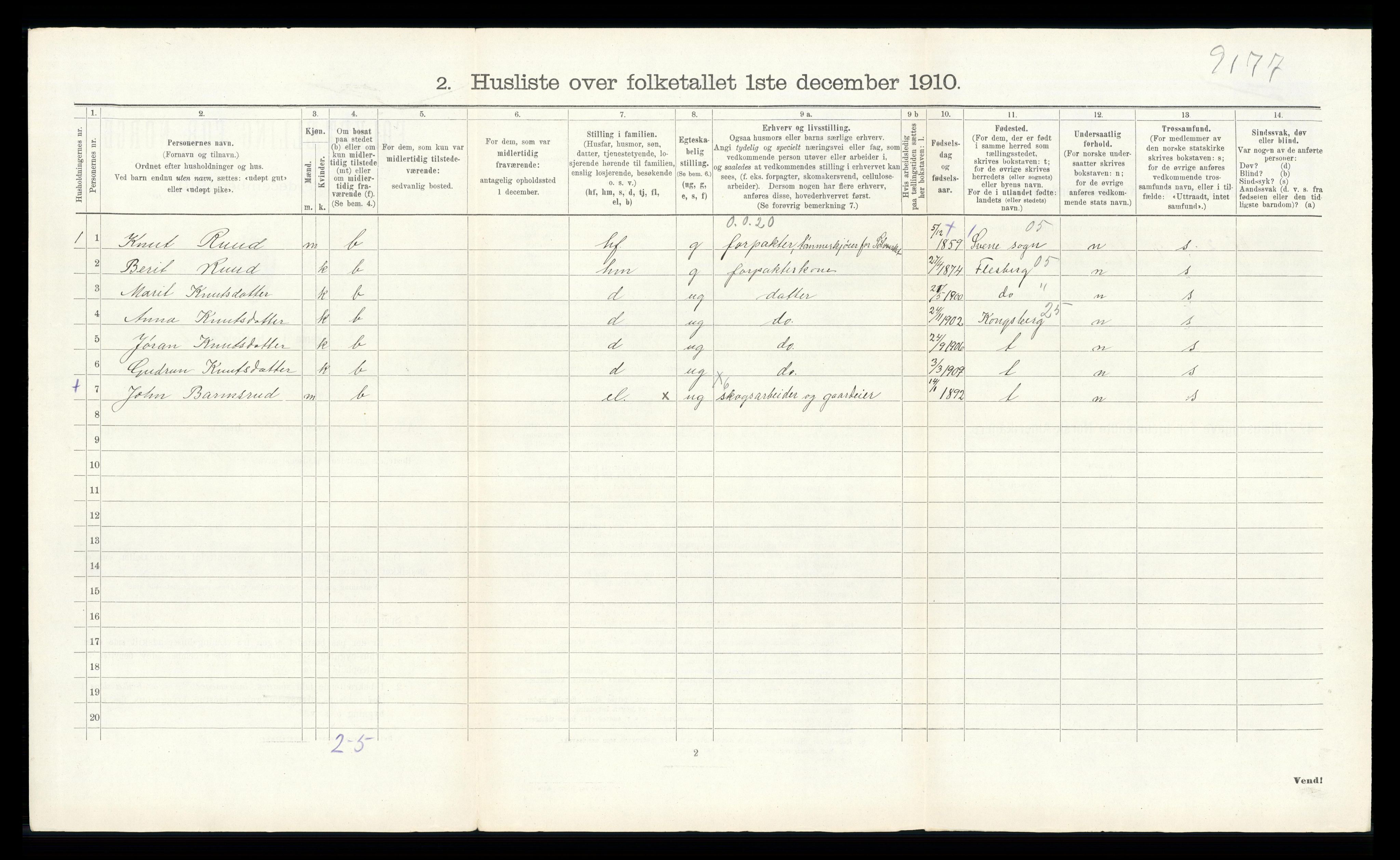 RA, 1910 census for Øvre Sandsvær, 1910, p. 764