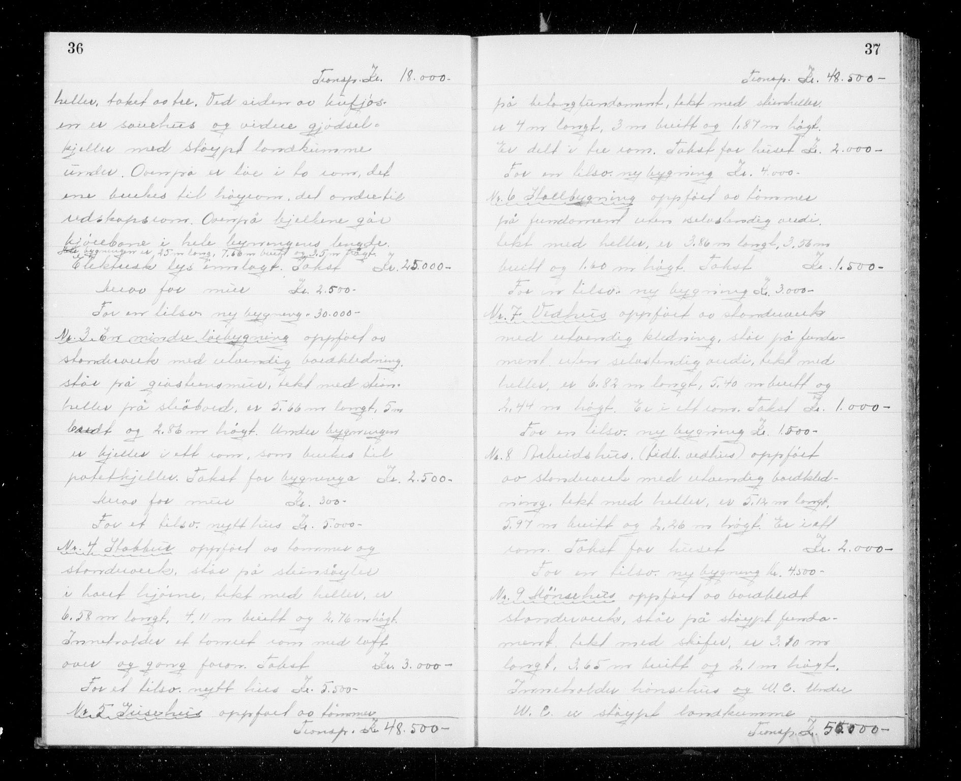 Lensmannen i Jondal, AV/SAB-A-33101/0012/L0003: Branntakstprotokoll, 1948-1951, p. 36-37