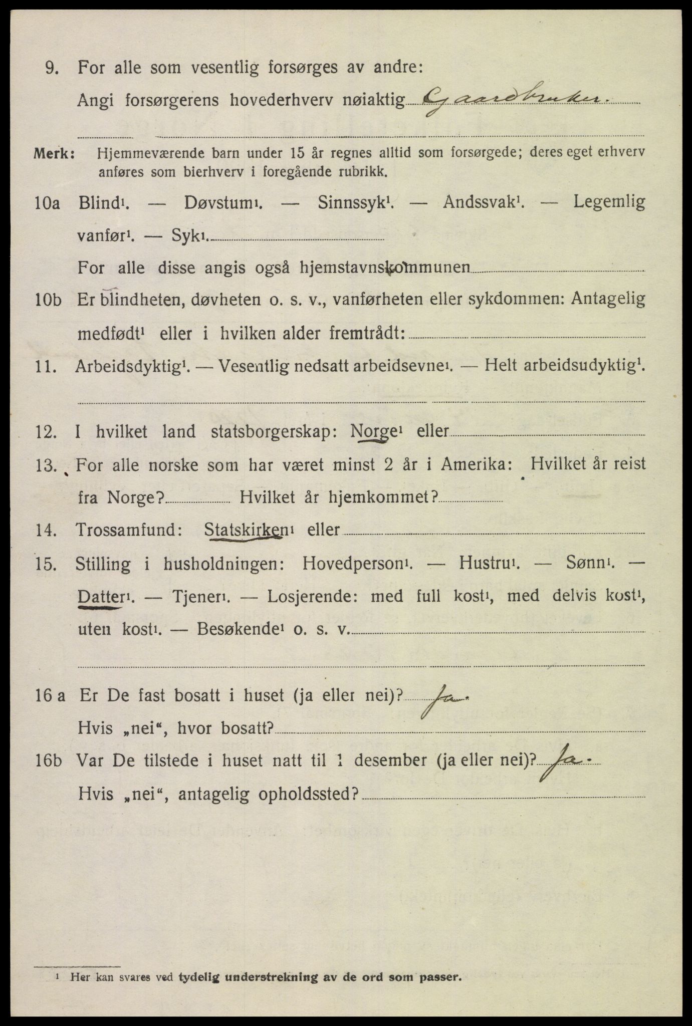 SAK, 1920 census for Holum, 1920, p. 2628